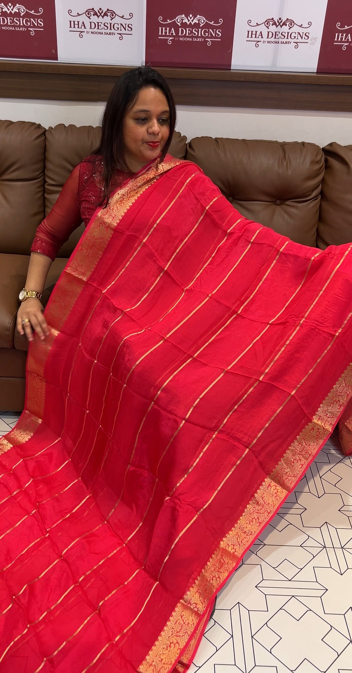 VISCOSE ORGANZA SAREES - IHA 9586