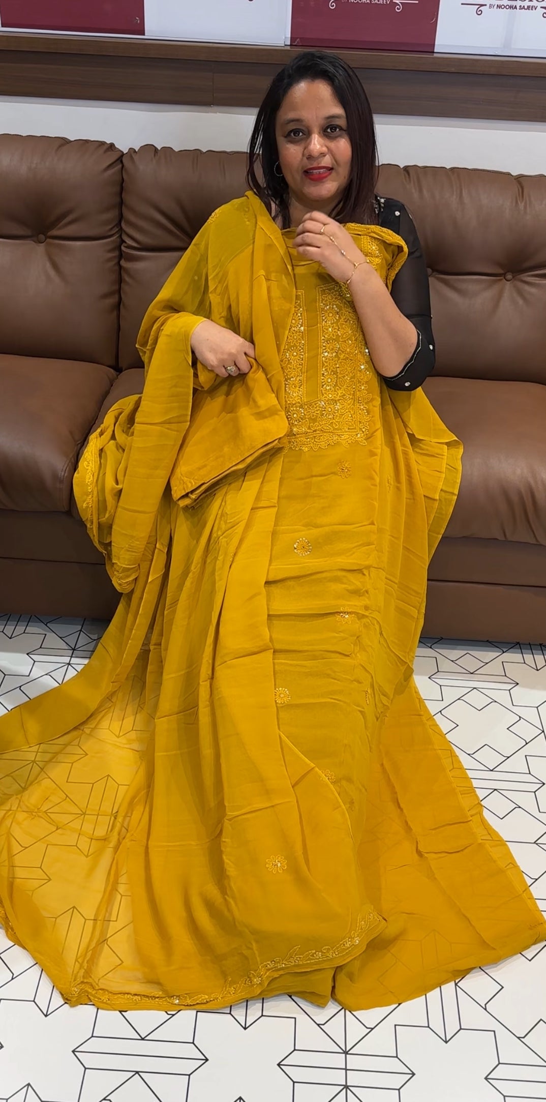 LUCKNOWI CHIKANKARI UNSTITCHED SALWAR SUITS COLLECTION - IHA 9705