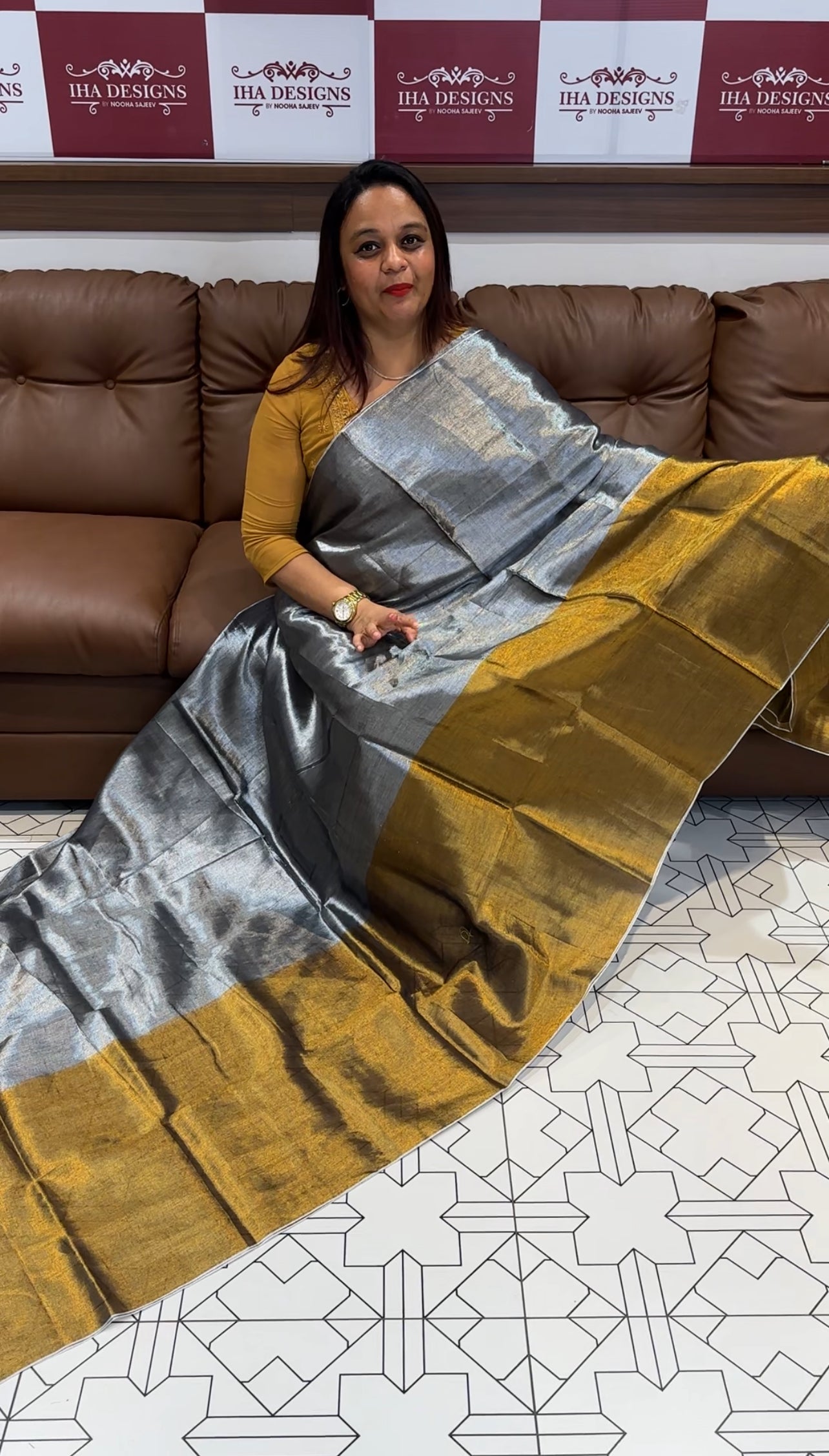 HANDLOOM TISSUE SAREES - IHA 9731