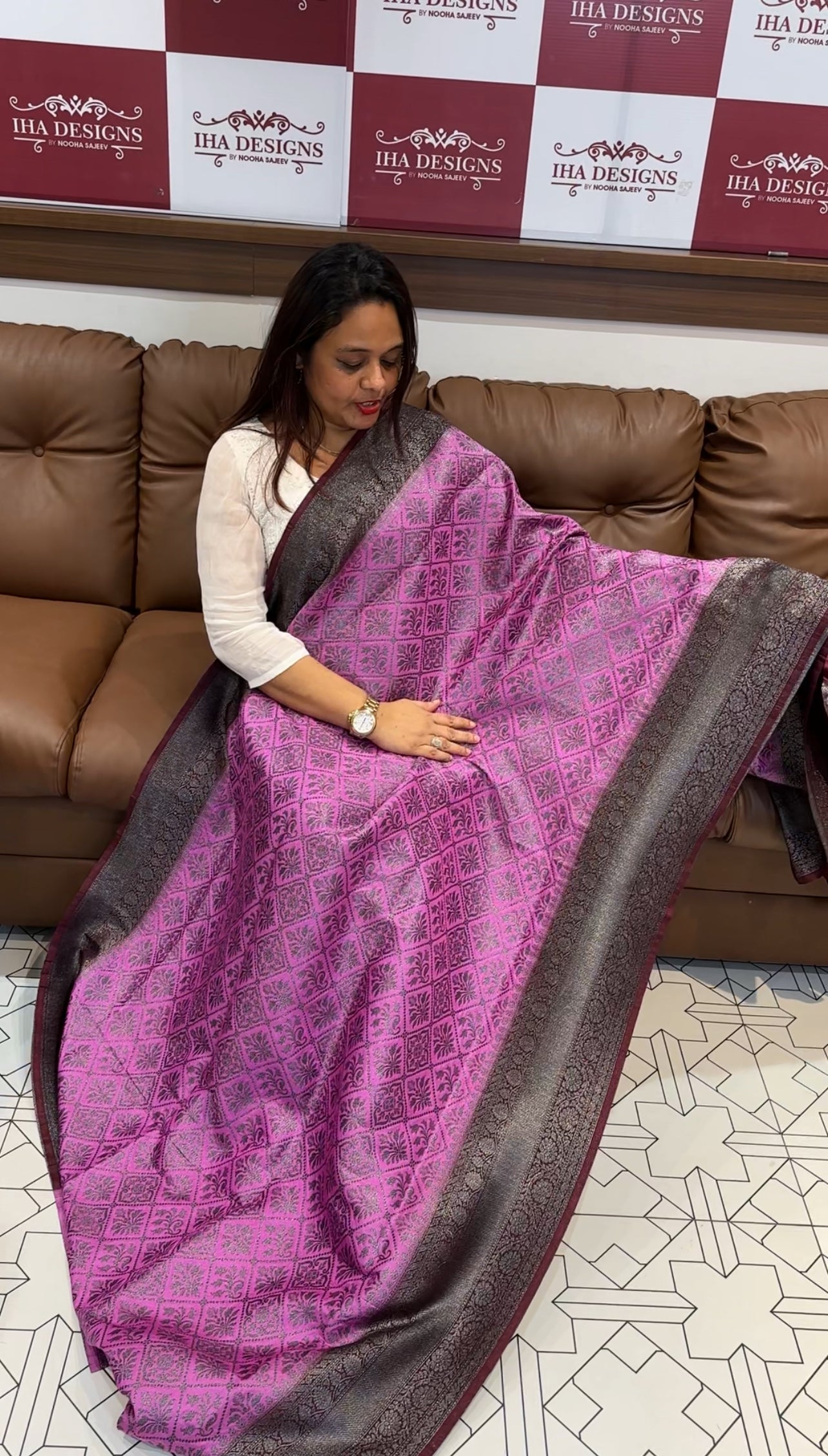 DESIGNER SEMI BANARASI SILK SAREES - IHA 9591
