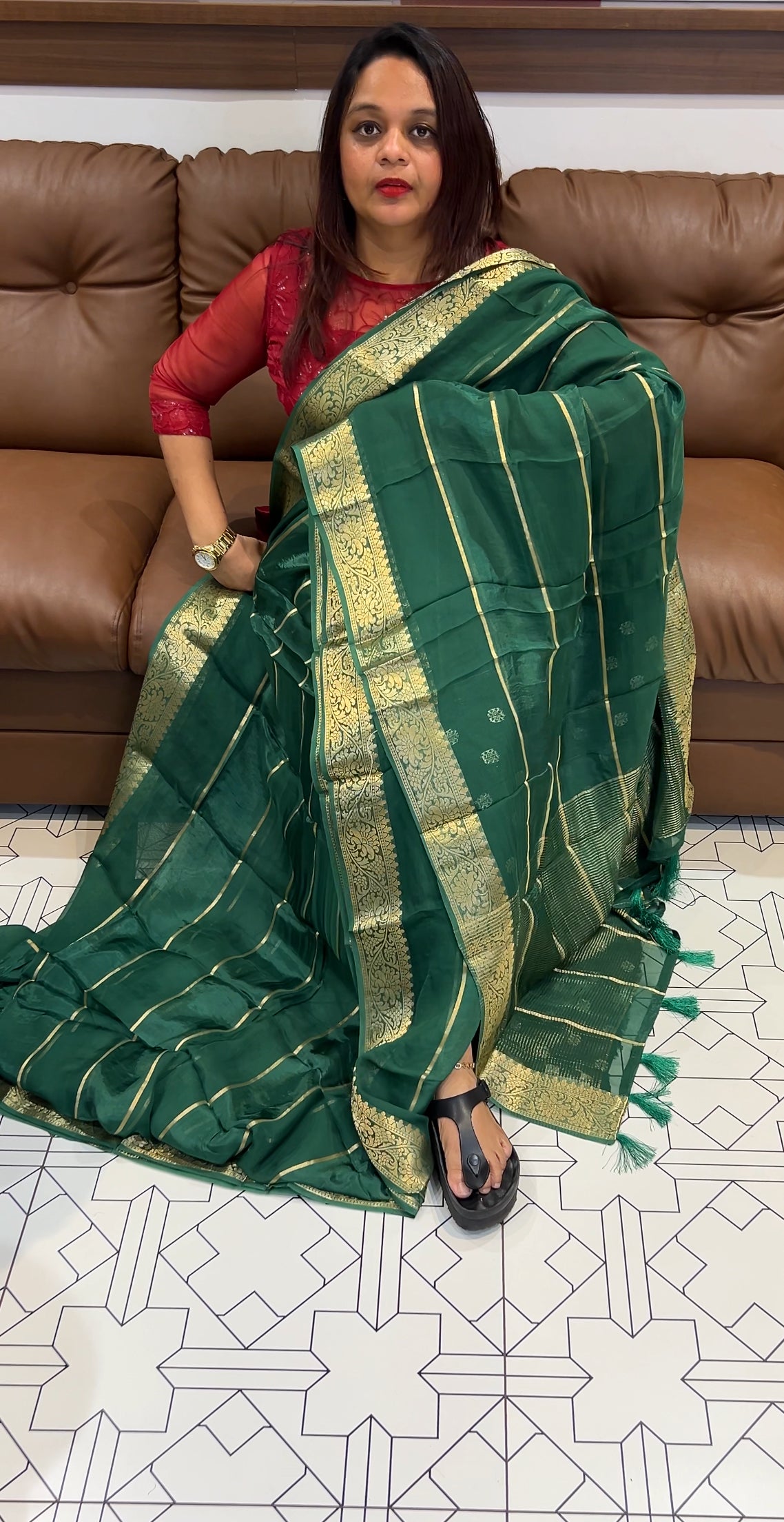 VISCOSE ORGANZA SAREES - IHA 9586