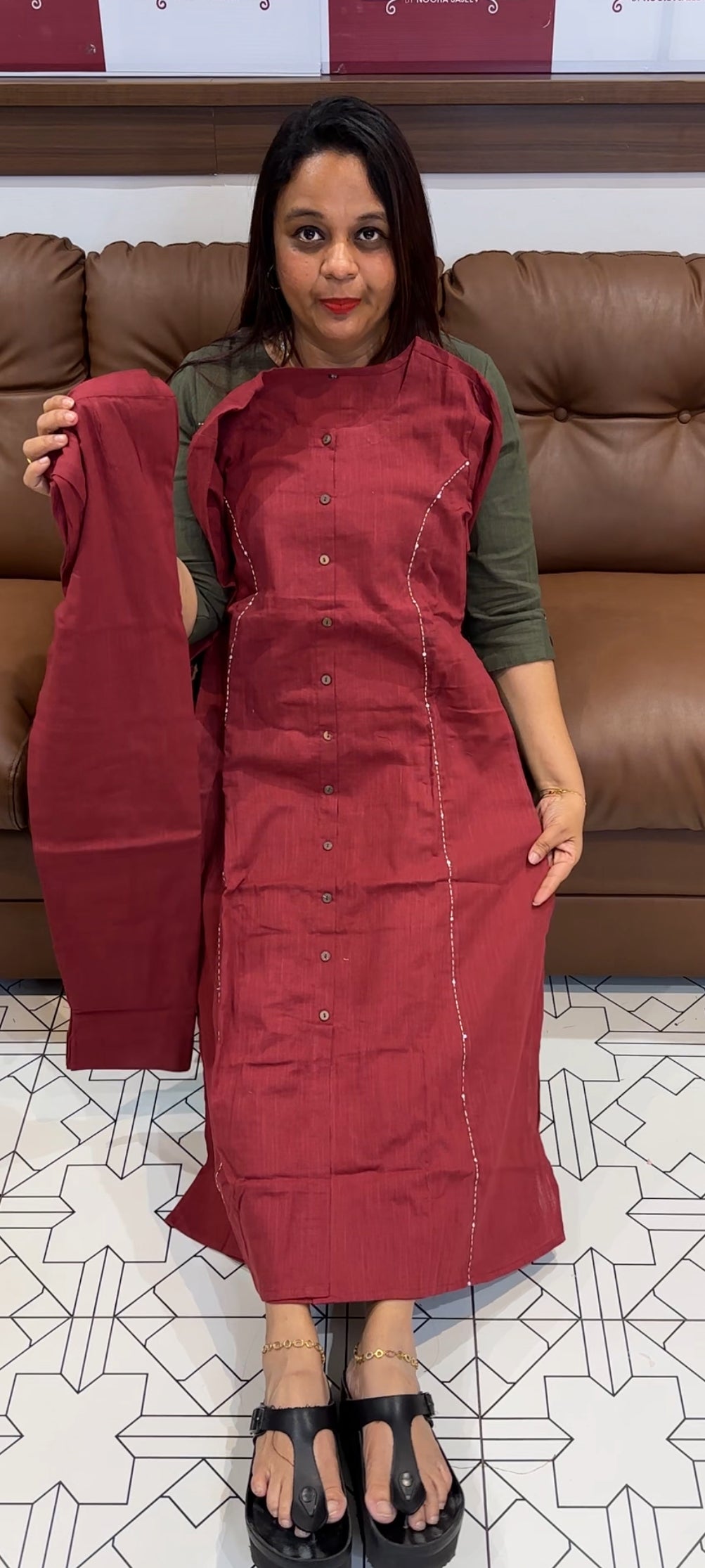 COTTON LINEN TOP AND BOTTOM - IHA 9888