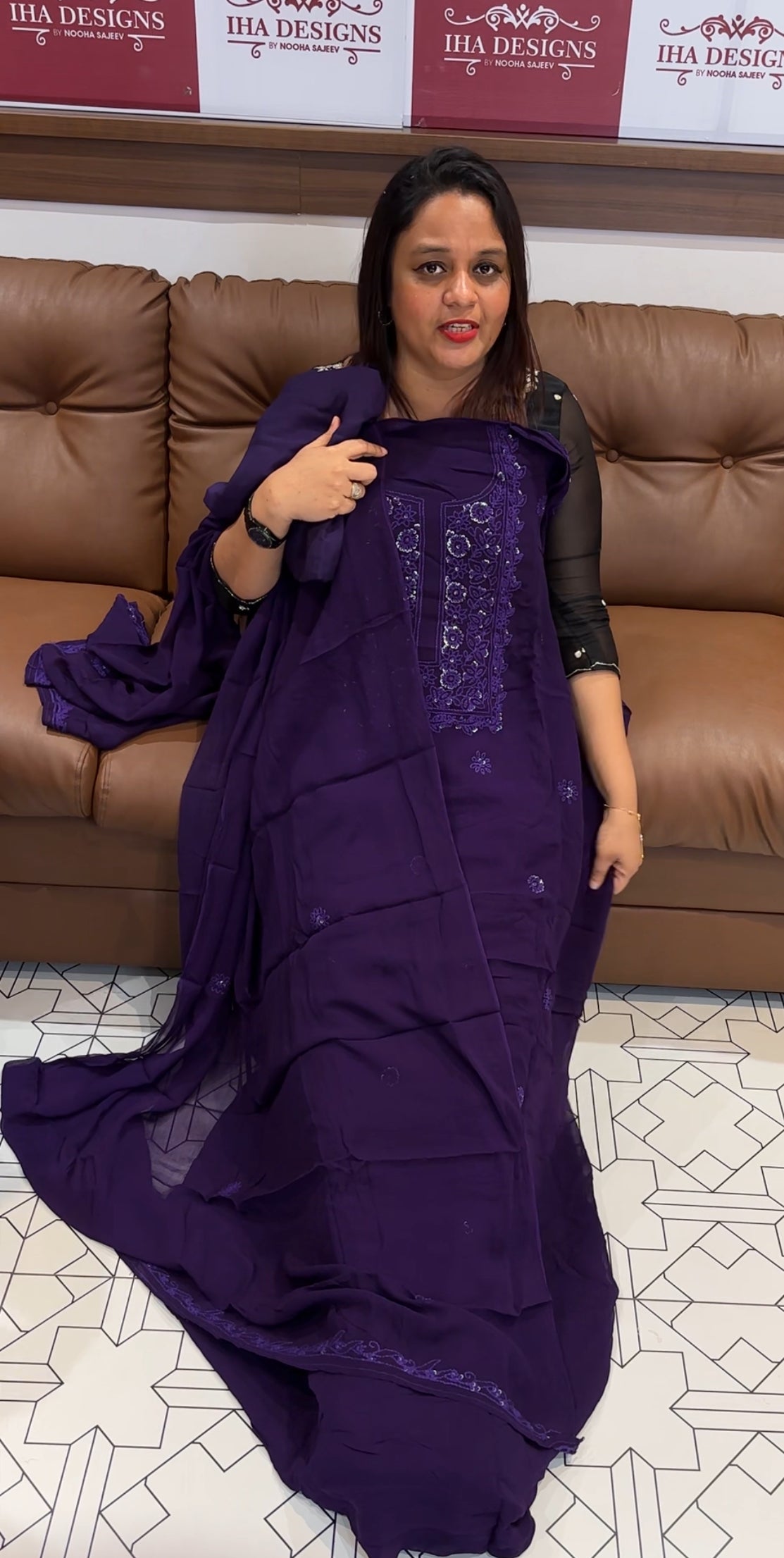 LUCKNOWI CHIKANKARI UNSTITCHED SALWAR SUITS COLLECTION - IHA 9705