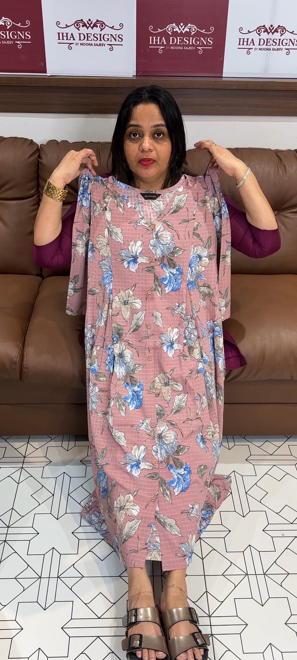 PRINTED GEORGETTE FROCKS - IHA 22009