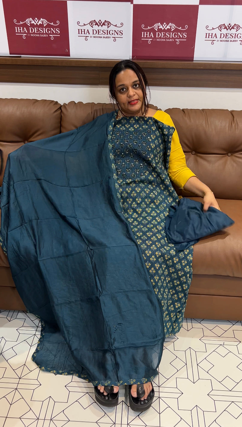 COTTON PRINTED UNSTITCHED SALWAR SUIT - IHA 8589