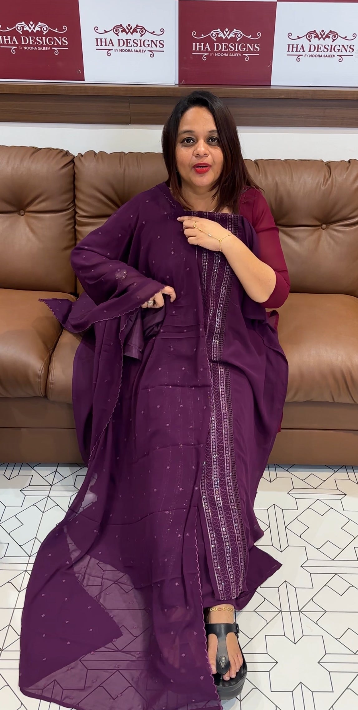 FAUX GEORGETTE UNSTITCHED SALWAR SUIT - IHA 9574