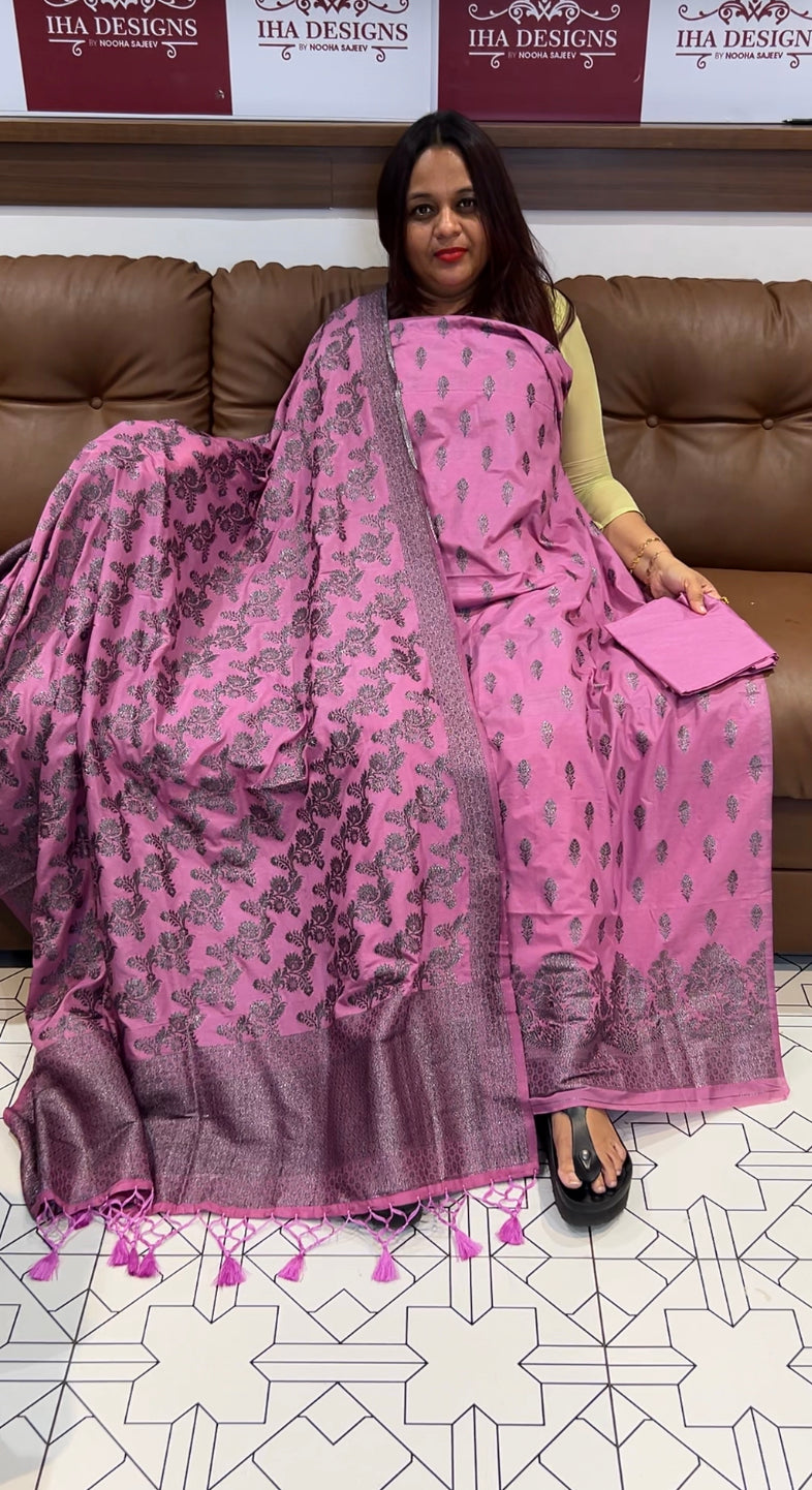 BANARASI UNSTITCHED SALWAR SUITS - IHA 8066