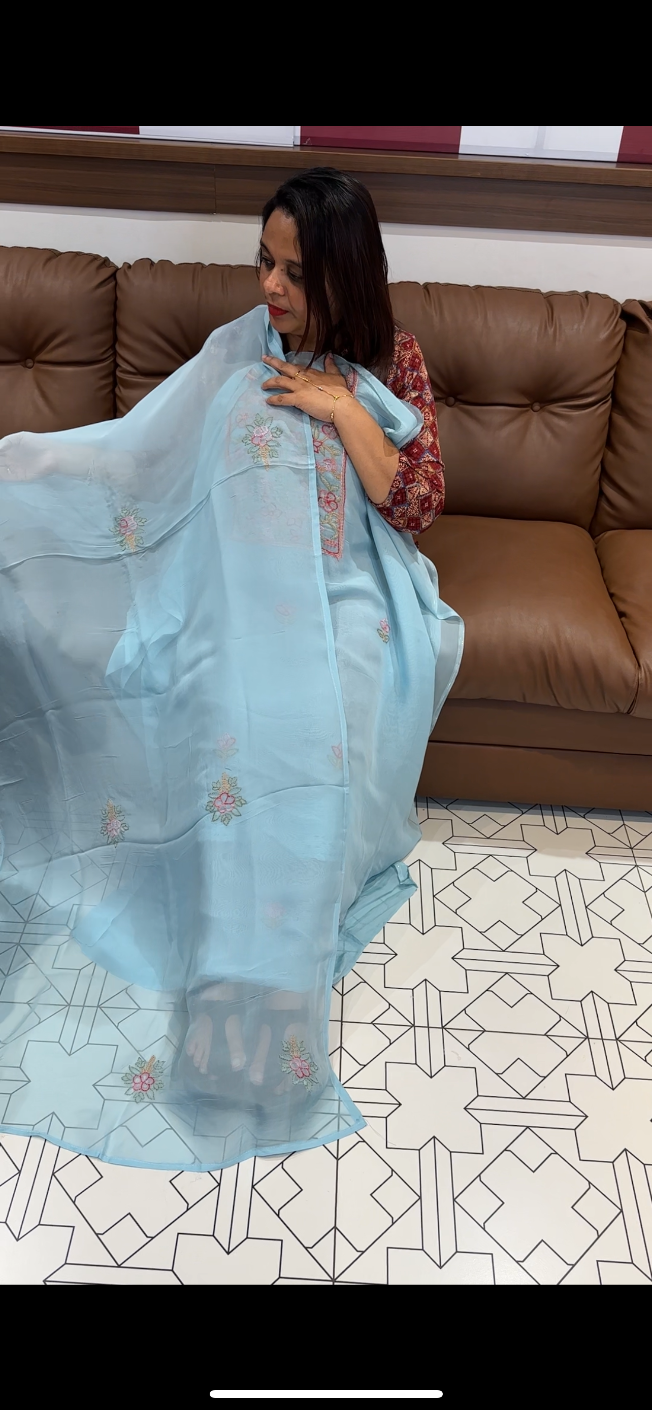 VISCOSE ORGANZA LUCKNOWI UNSTITCHED SALWAR SUITS COLLECTION - IHA 9678