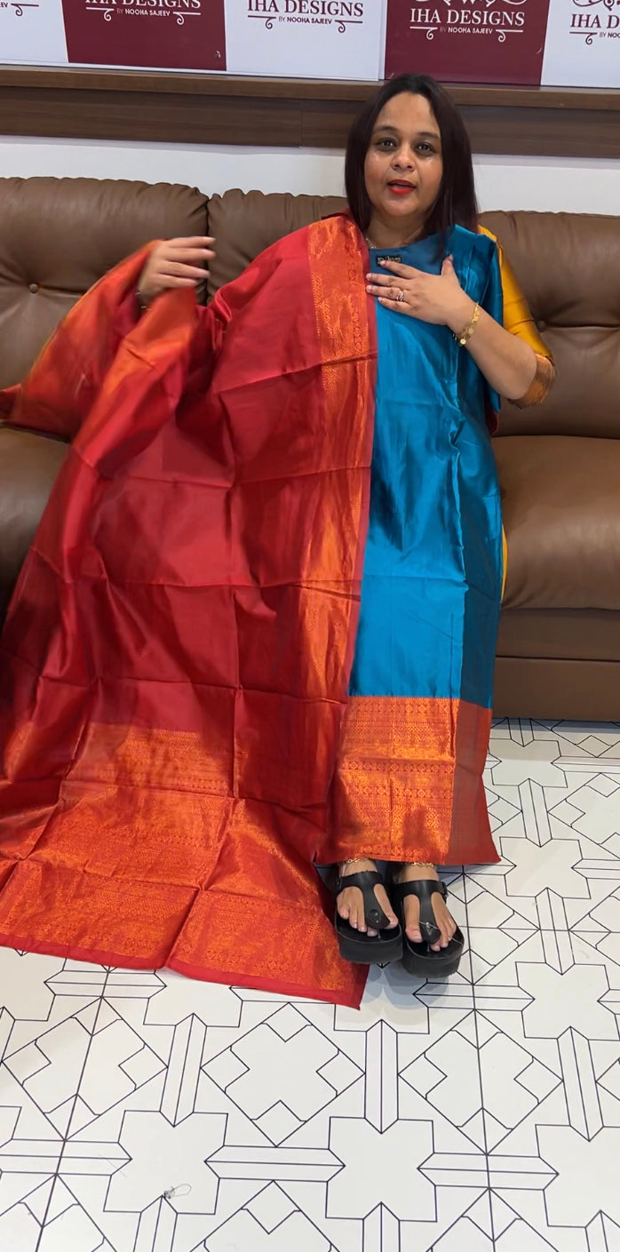 SILK STRAIGHT TOP AND DUPATTA - IHA 8350