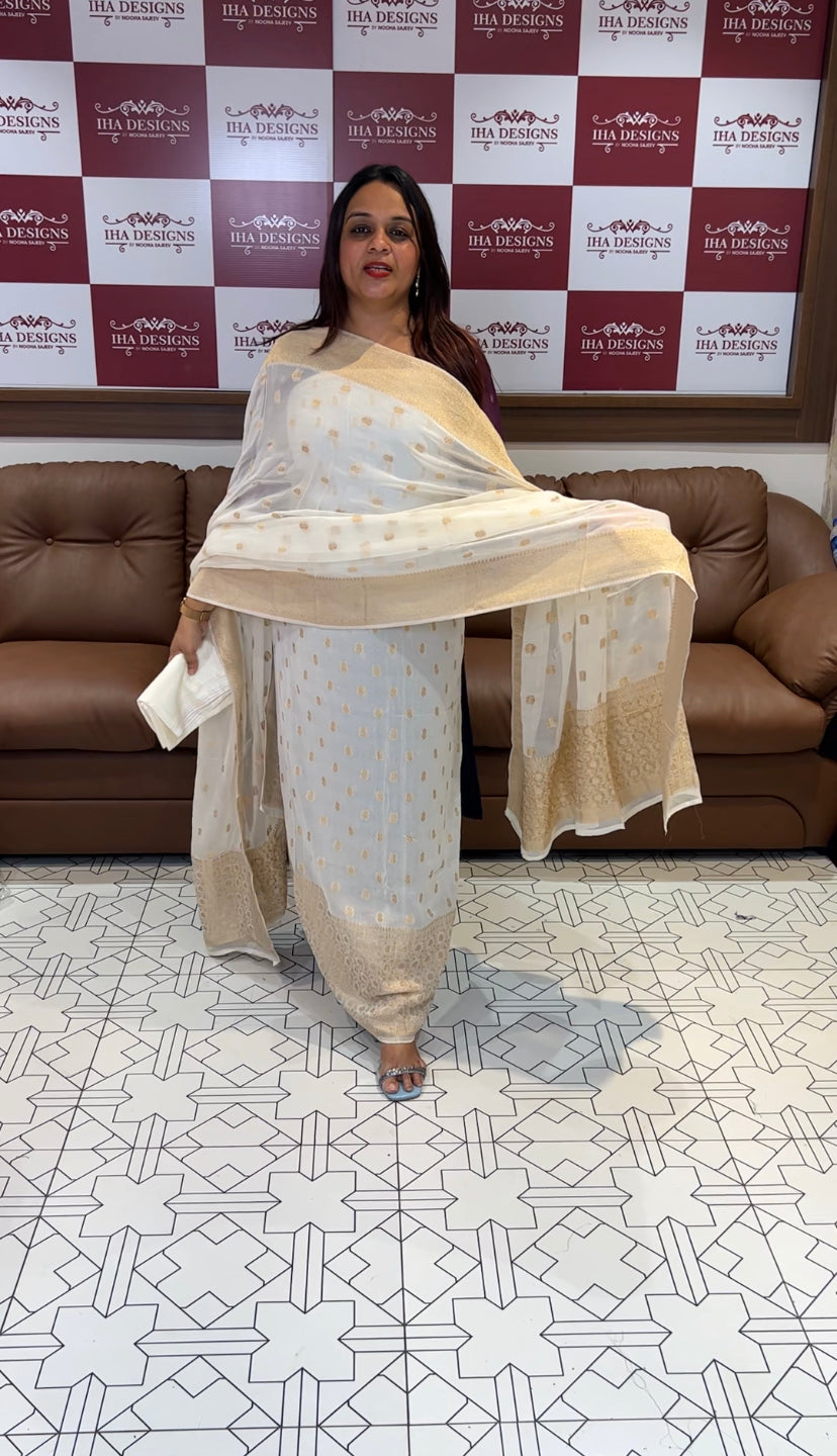 FORWARDED VISCOSE GEORGETTE UNSTITCHED SALWAR SUITS - IHA 8212