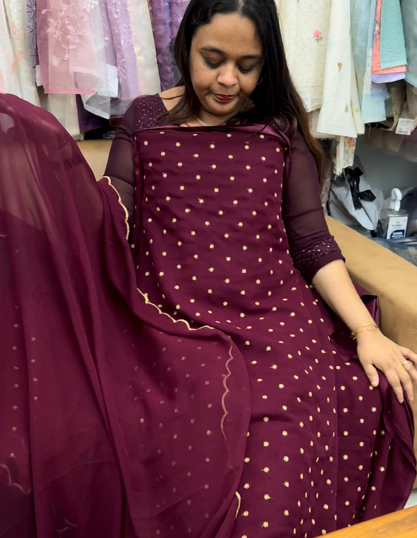 BUDGET BUY GEORGETTE UNSTITCHED SALWAR SUITS - IHA 8419