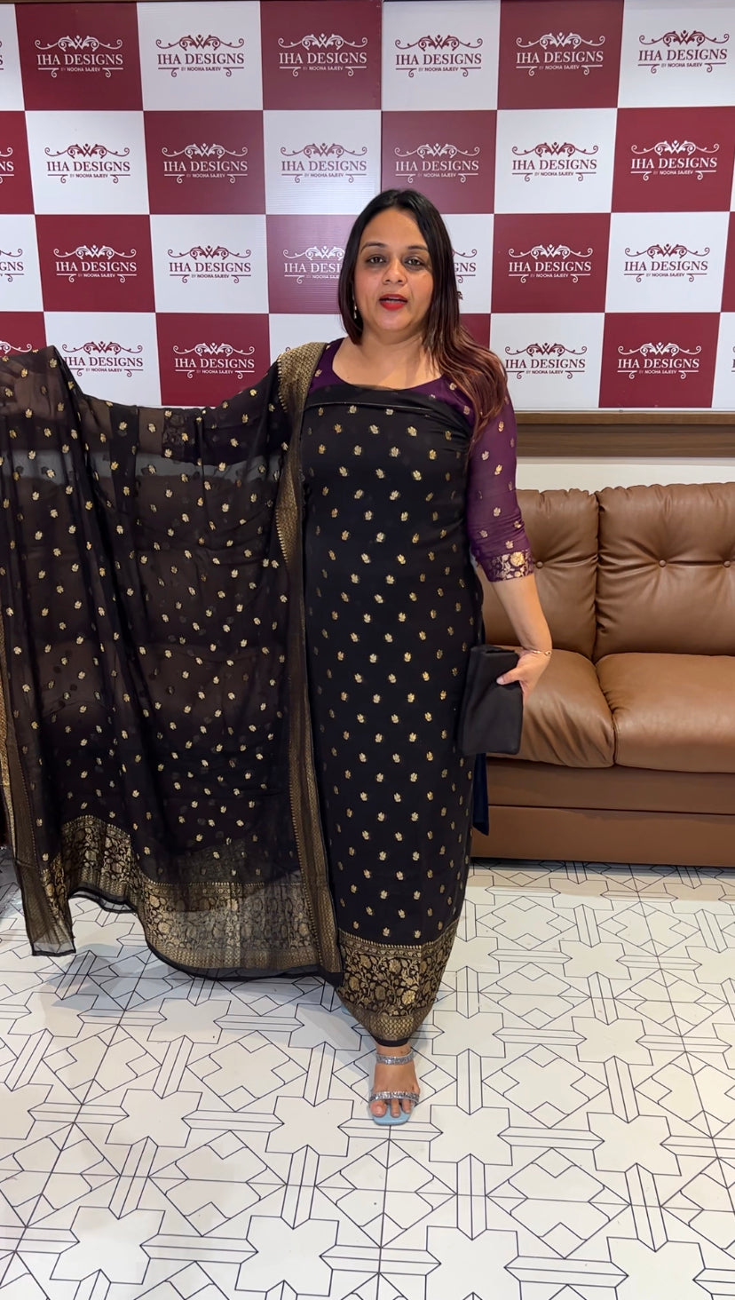 FORWARDED VISCOSE GEORGETTE UNSTITCHED SALWAR SUITS - IHA 8212