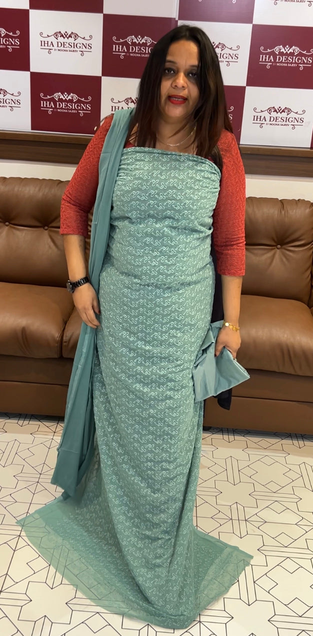 BUDGET BUY FOX GEORGETTE UNSTITCHED SALWAR SUITS - IHA 6500
