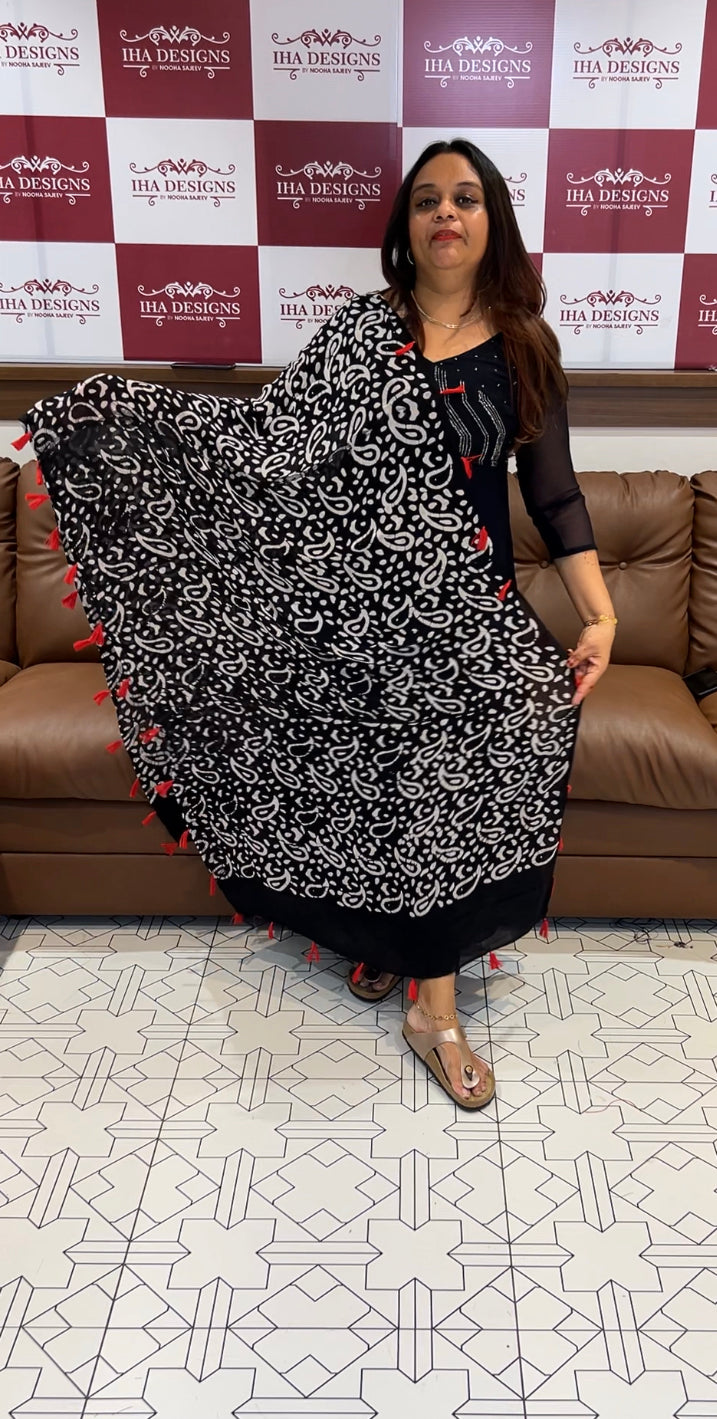 BATIK PRINTED GEORGETTE DUPATTA - IHA 6497