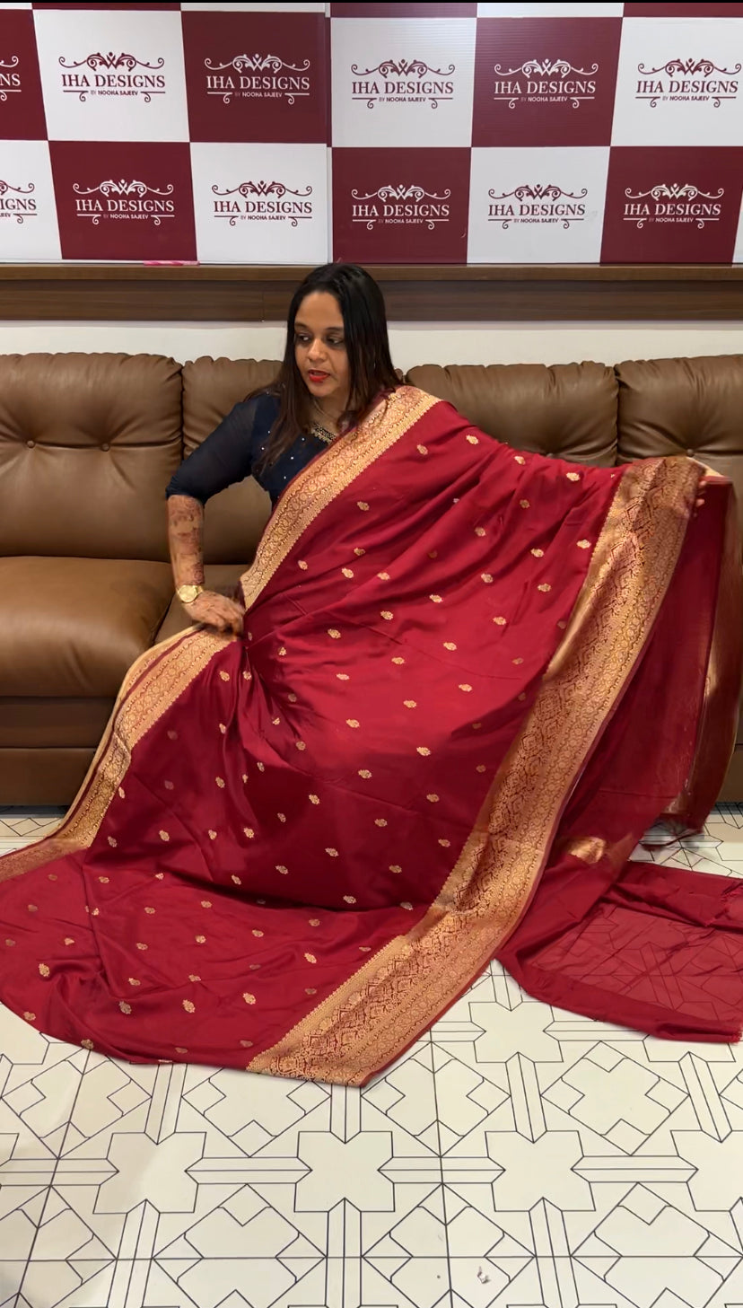 DESIGNER SEMI BANARASI SILK SAREES - IHA 6328