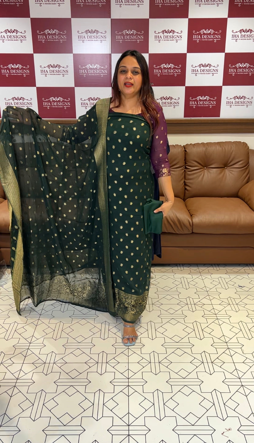 FORWARDED VISCOSE GEORGETTE UNSTITCHED SALWAR SUITS - IHA 8212