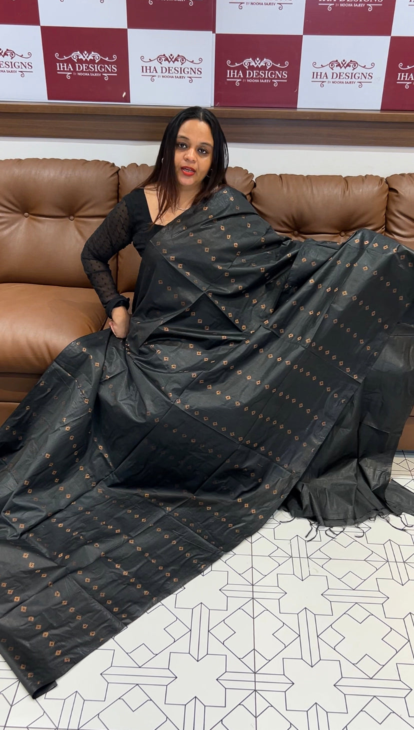 BUDGET BUY SEMI TUSSUR SAREES - IHA 6491