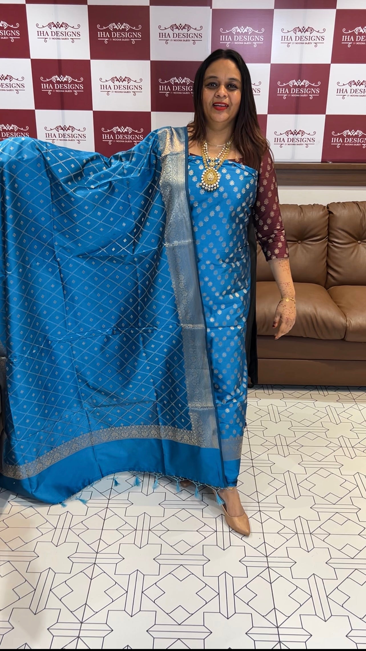 BANARASI UNSTITCHED SALWAR SUITS COLLECTIONS - IHA 6395