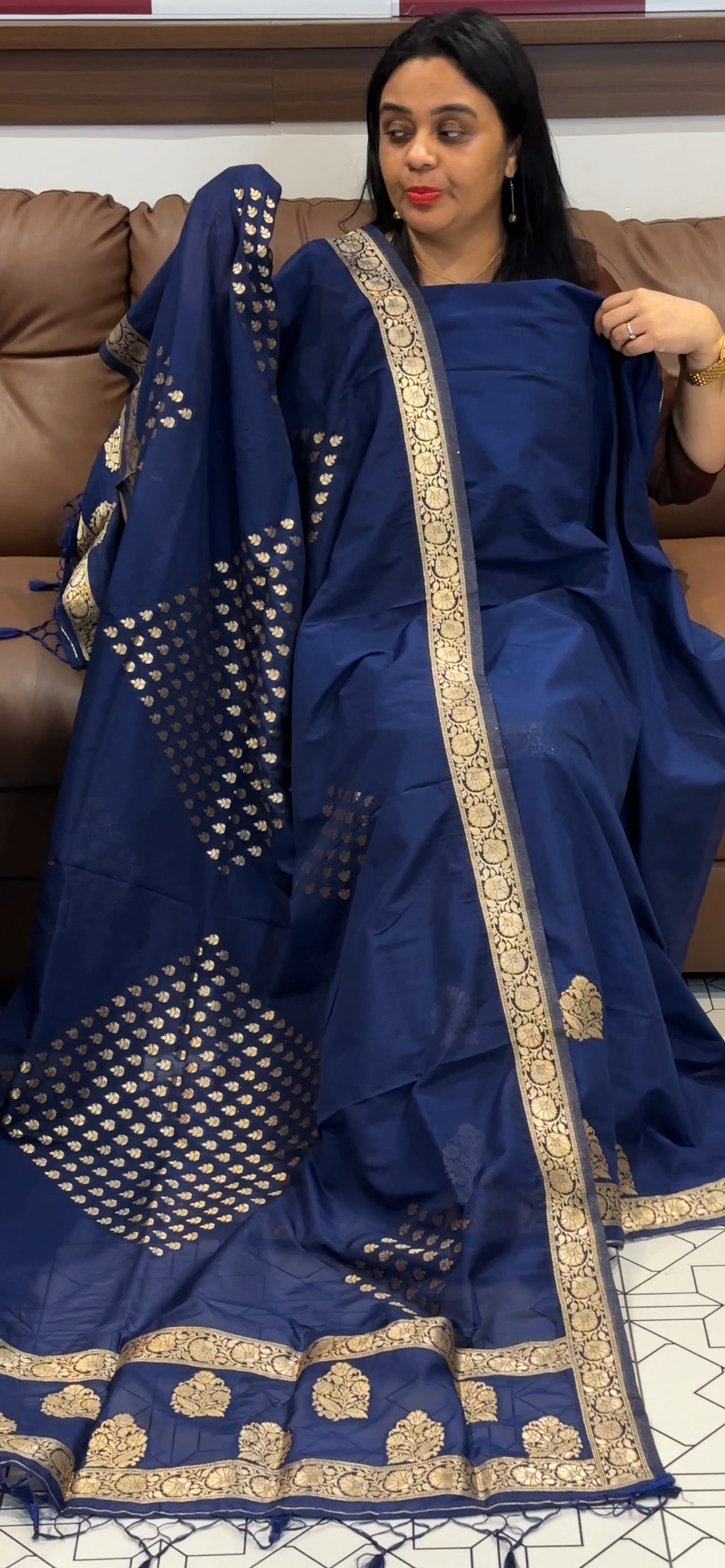 SEMI BANARASI UNSTITCHED SALWAR SUITS - IHA 35565