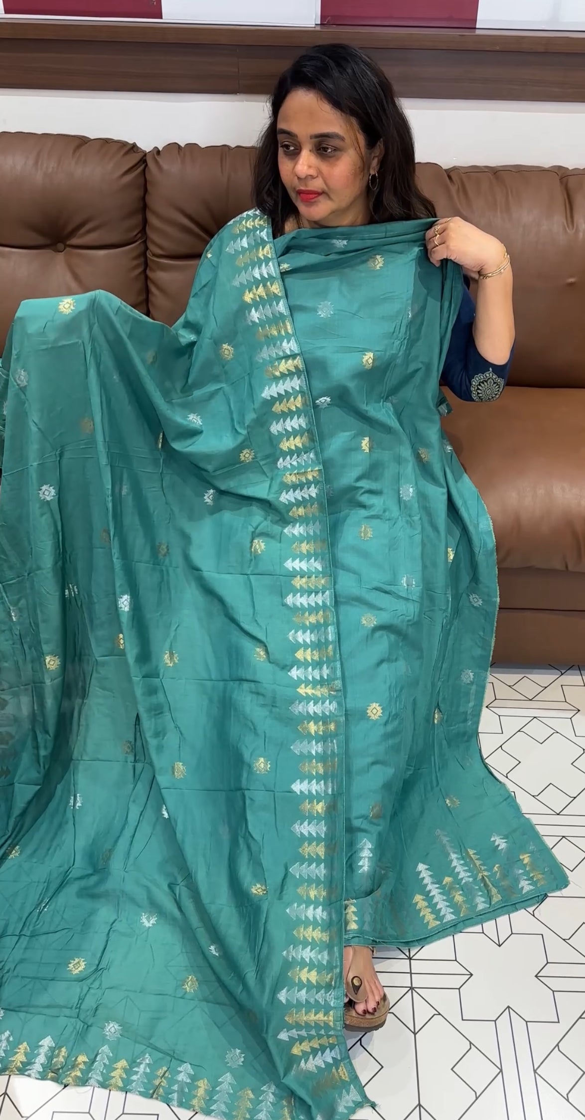 SEMI BANARASI UNSTITCHED SALWAR SUITS - IHA 26253