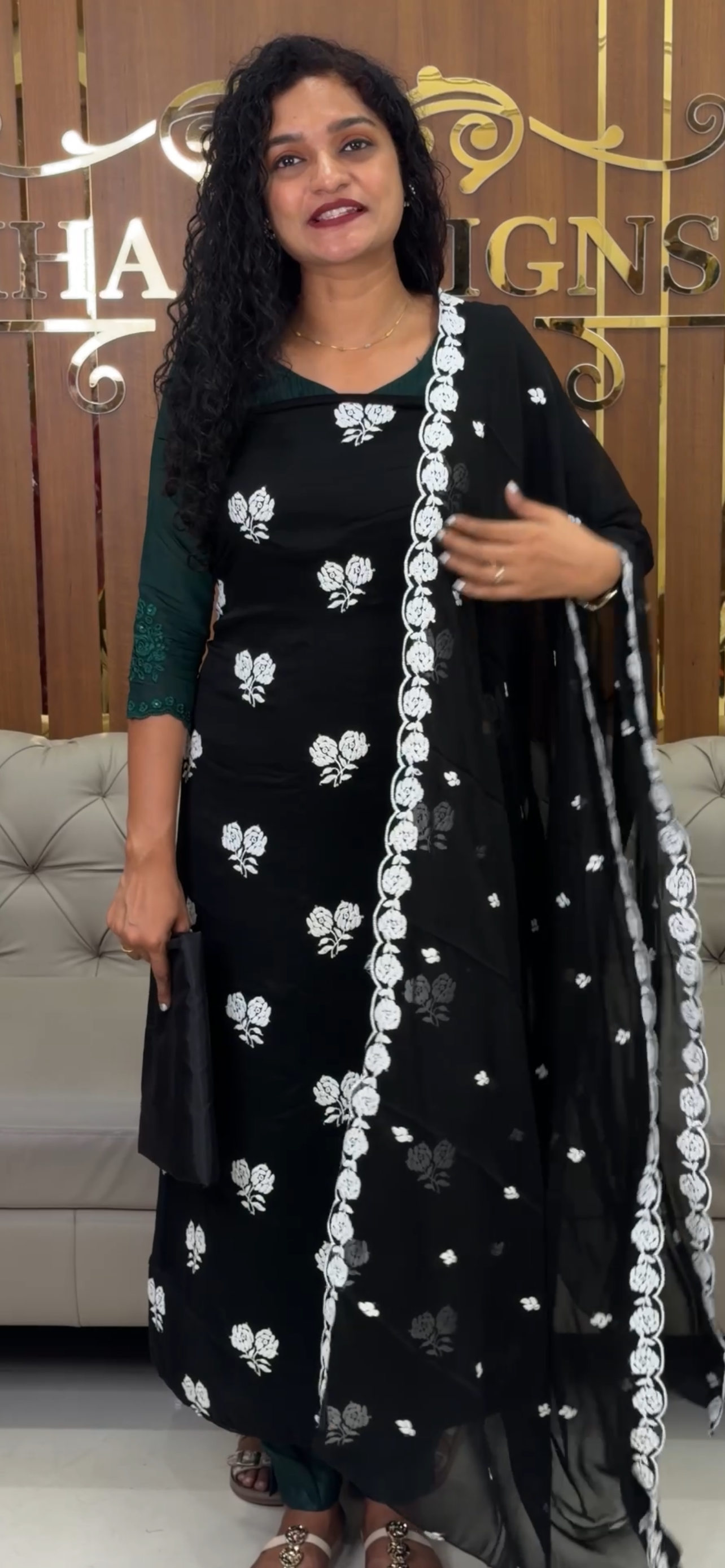 CHIKANKARI UNSTITCHED SALWAR SUITS - IHA 32593