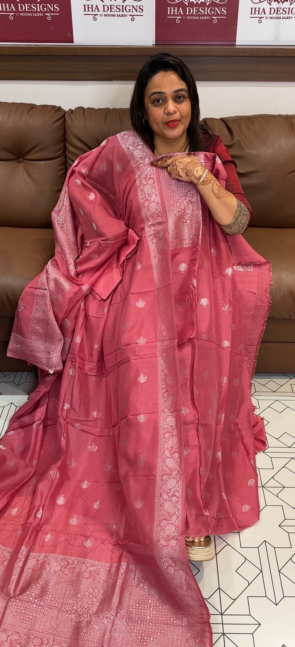 SILK BANARSI UNSTITCHED SALWAR SUITS - IHA 23708