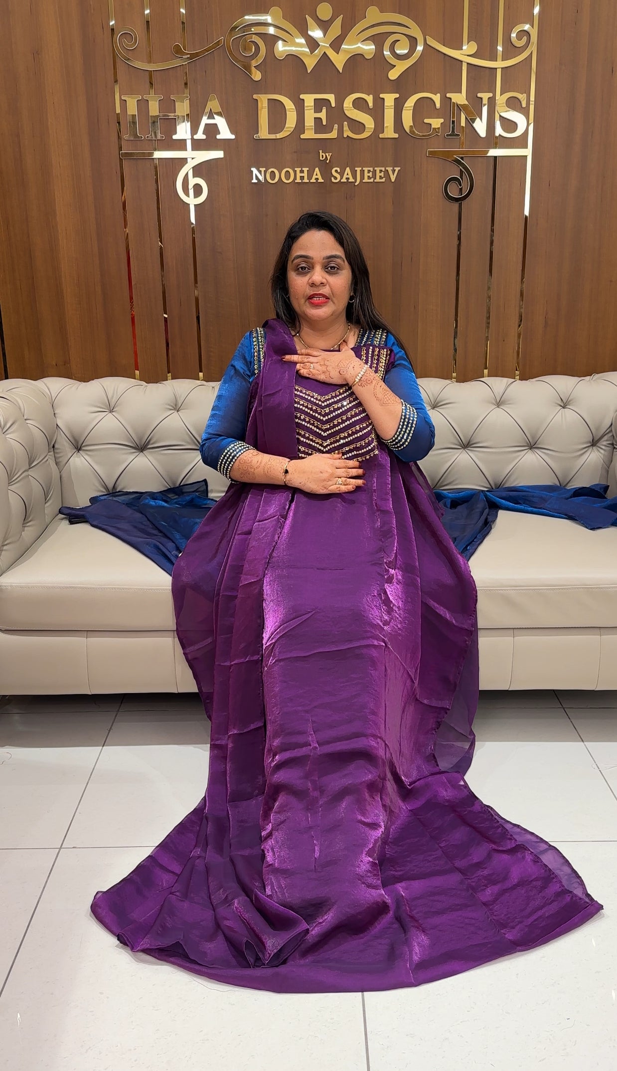 IHA'S IN-HOUSE VELVET ORGANZA UNSTITCHED SALWAR SUITS - IHA 23853