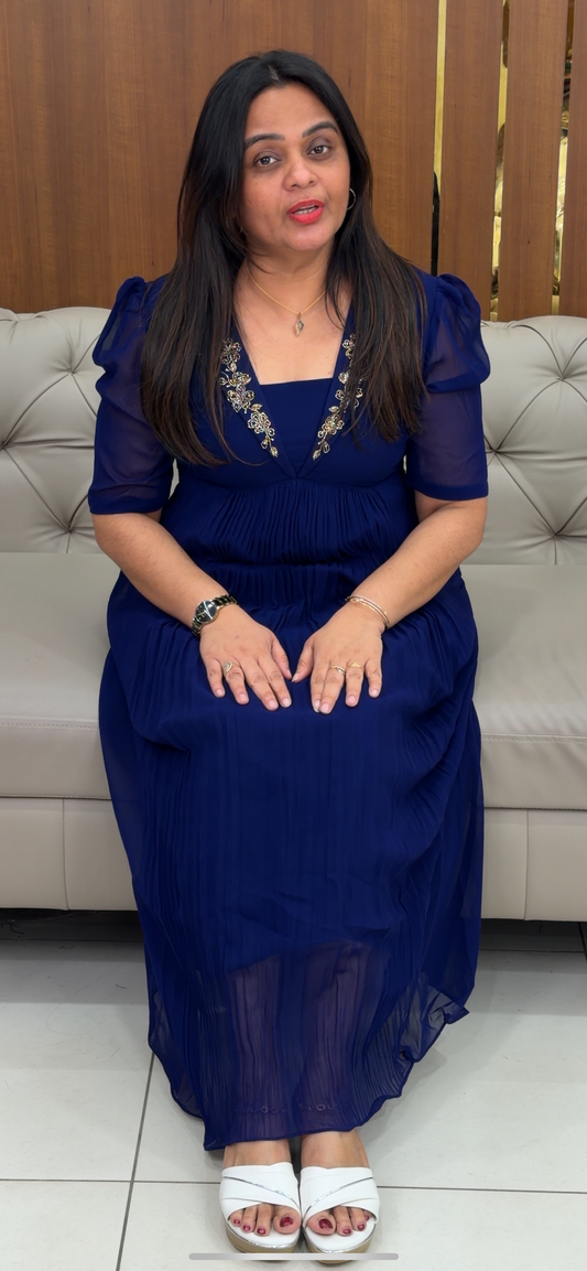 IHA'S IN-HOUSE FAUX GEORGETTE LONG A-LINE TOPS - IHA 29105