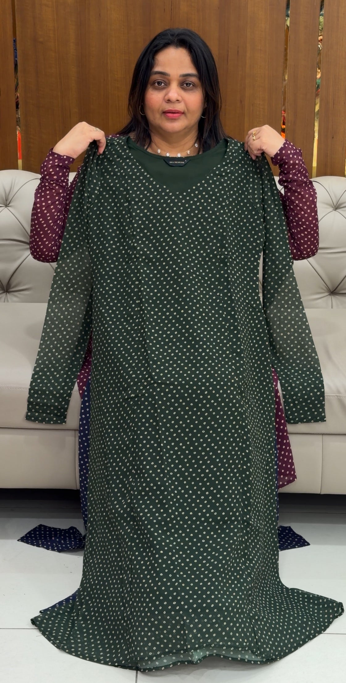 IHA'S IN-HOUSE GEORGETTE ALINE TOPS -IHA 28725