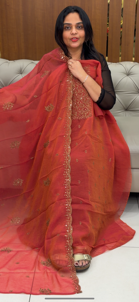 FORWARD CRUSHED SILK UNSTITCHED SALWAR SUITS - IHA 33142