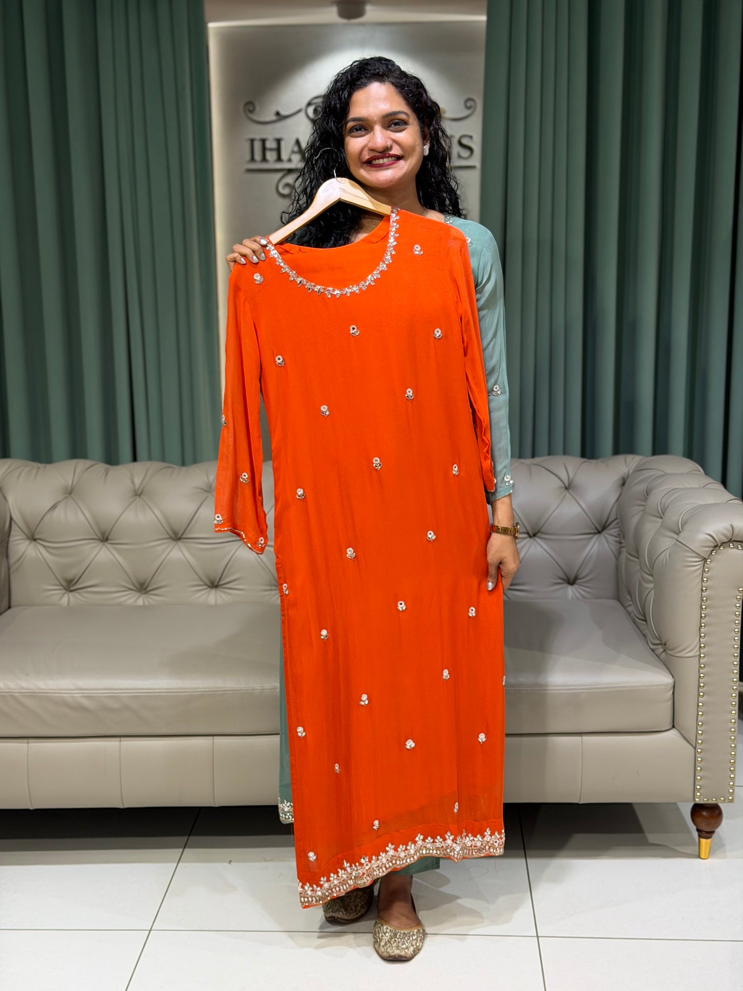 PARTY WEAR TOP, BOTTOM AND DUPATTA - IHA 29816