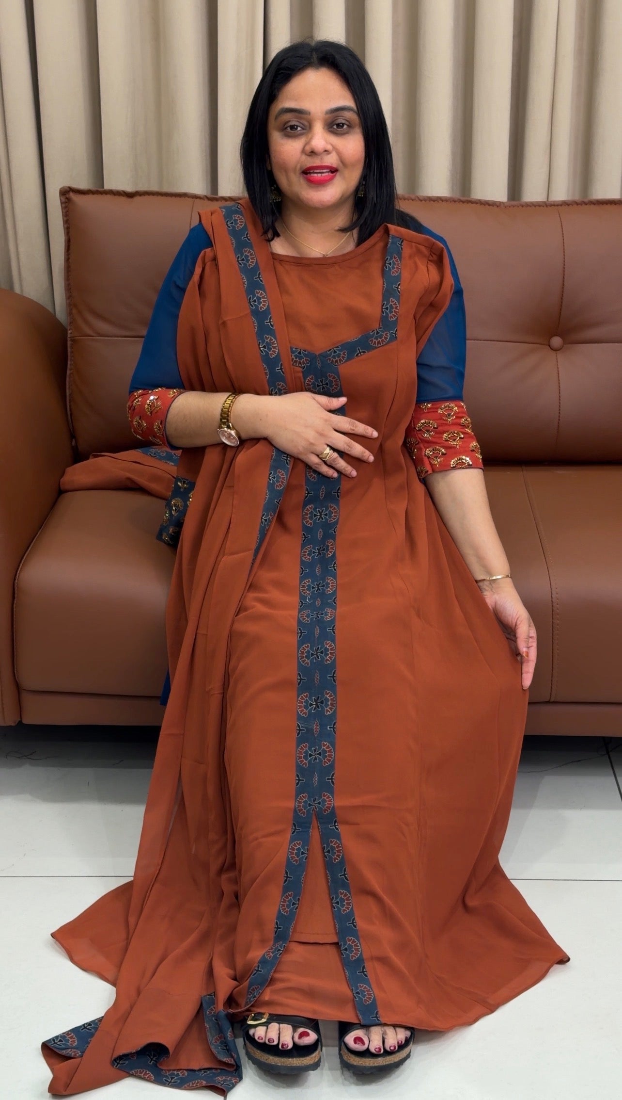 IHA'S IN-HOUSE GEORGETTE TOP,BOTTOM AND DUPATTA  - IHA 33981