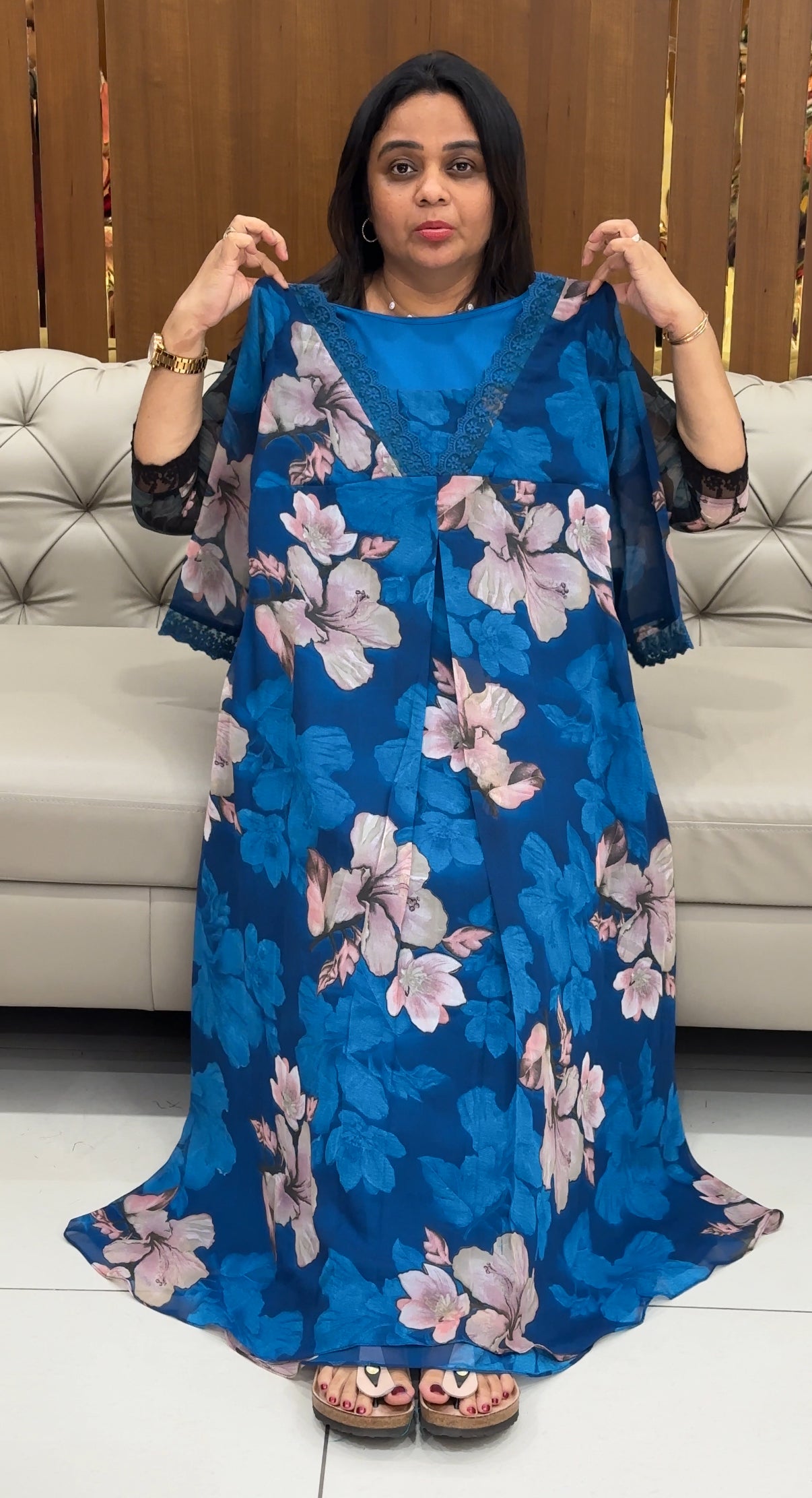 IHA'S IN-HOUSE PRINTED ALINE TOPS  - IHA 29200