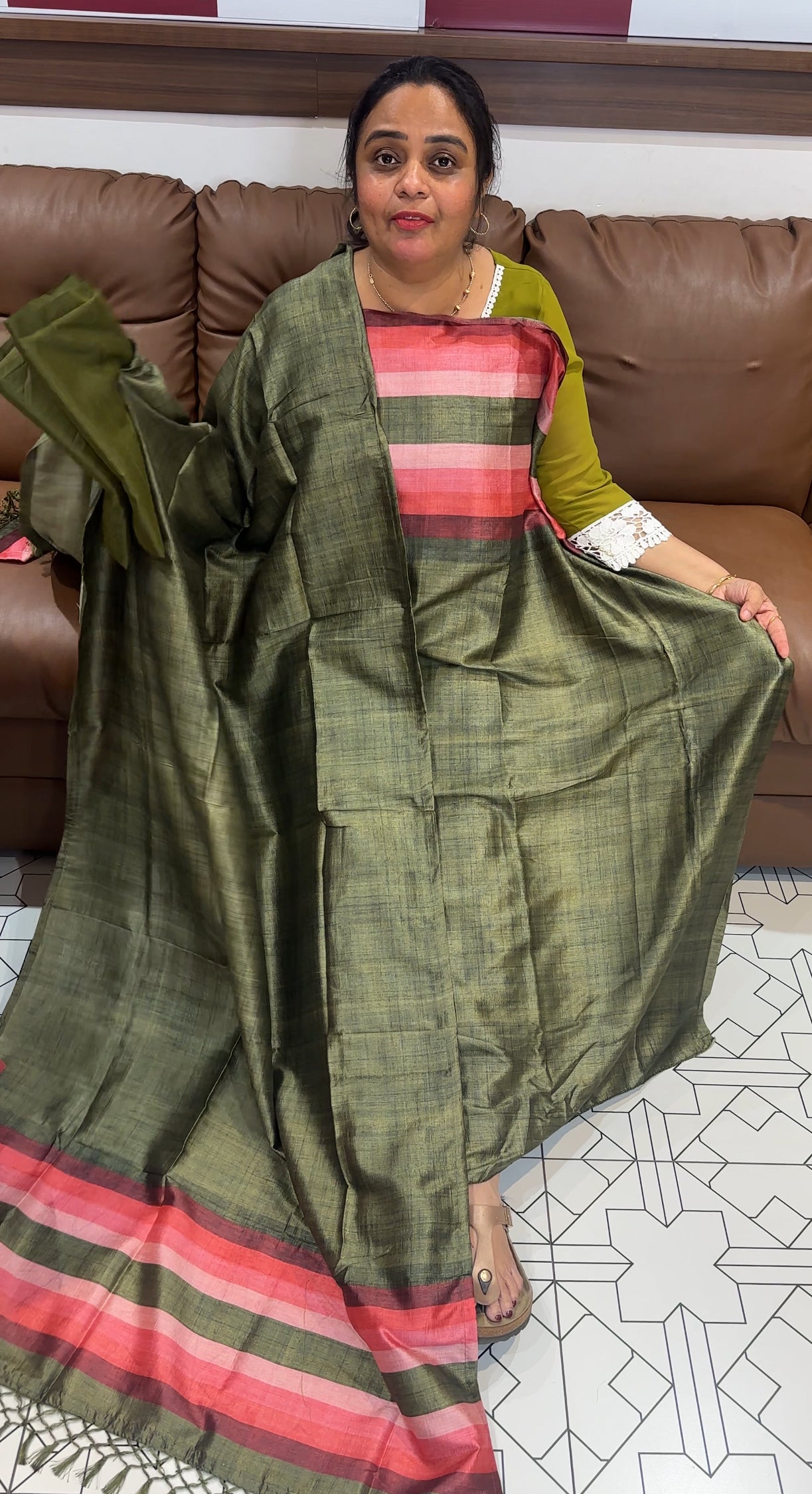 SEMI RAW SILK UNSTITCHED SALWAR SUITS - IHA 26300