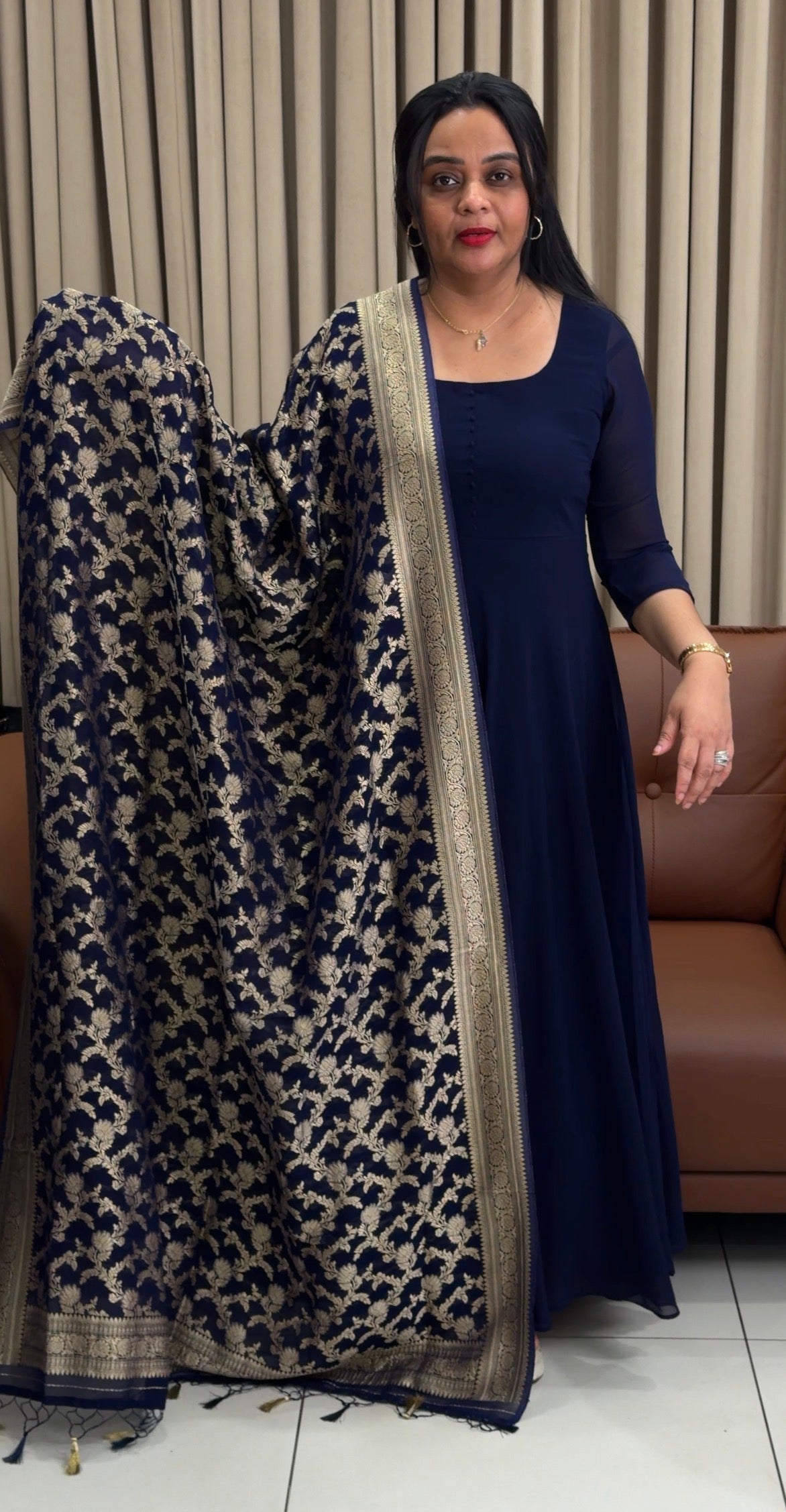 IHA'S IN-HOUSE GEORGETTE GOWN AND DUPATTA - IHA 34669