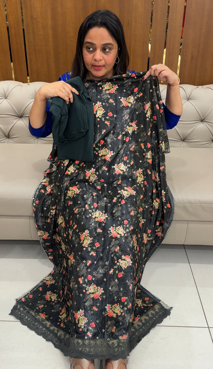 PRINTED VELVET UNSTITCHE SALWAR SUITS - IHA 27107
