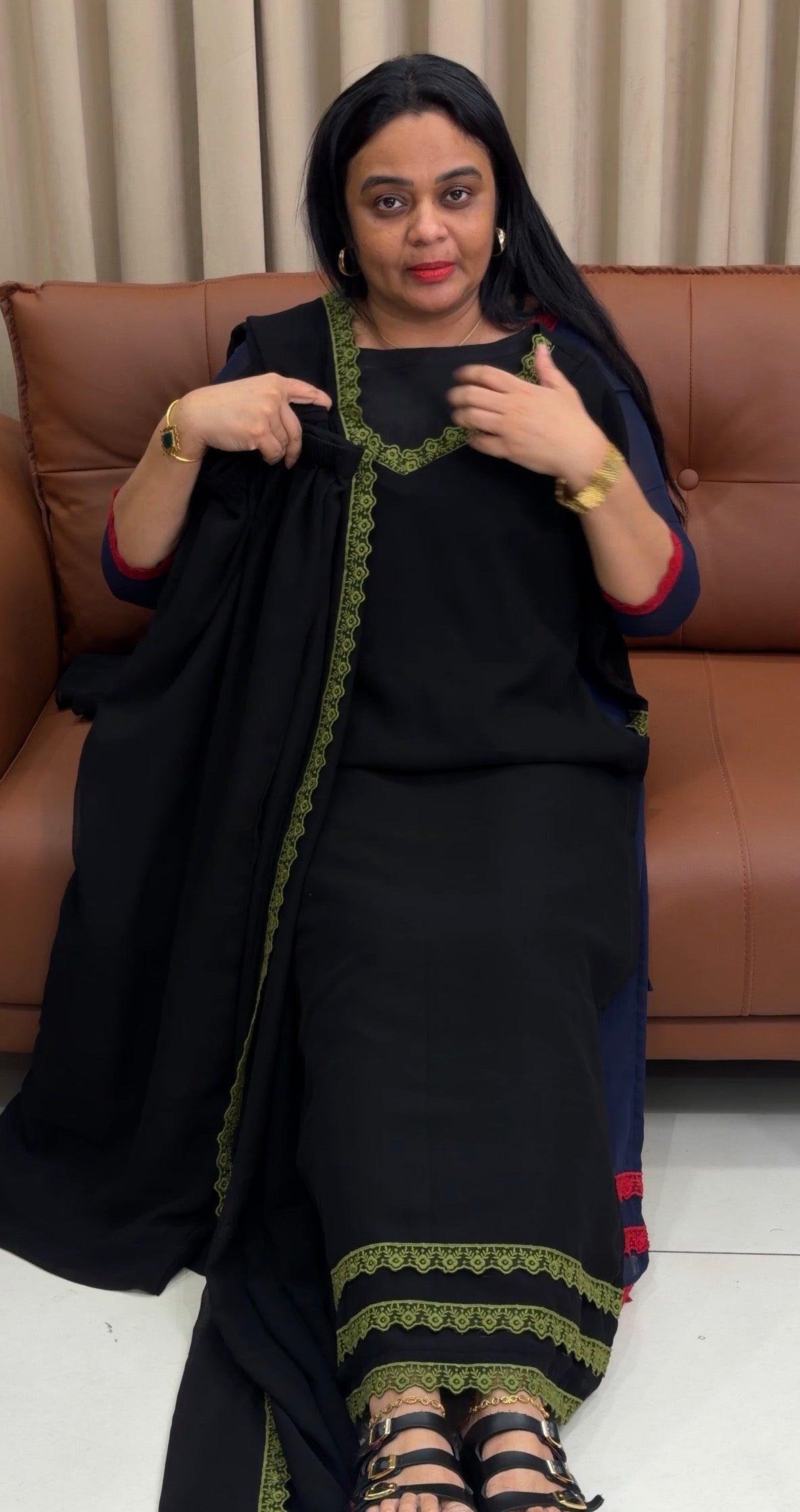 IHA'S IN-HOUSE GEORGETTE TOP,BOTTOM AND DUPATTA - IHA 35391