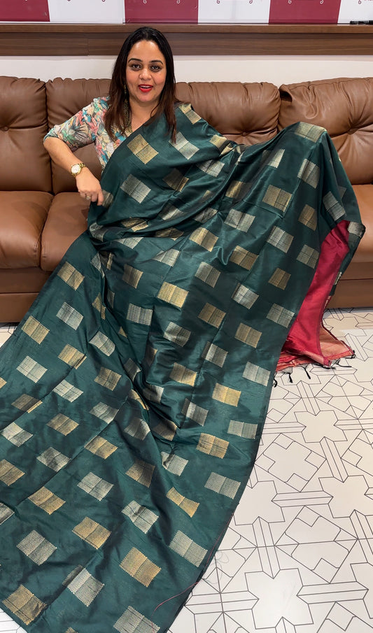 SEMI JUTE SAREE - IHA 16017