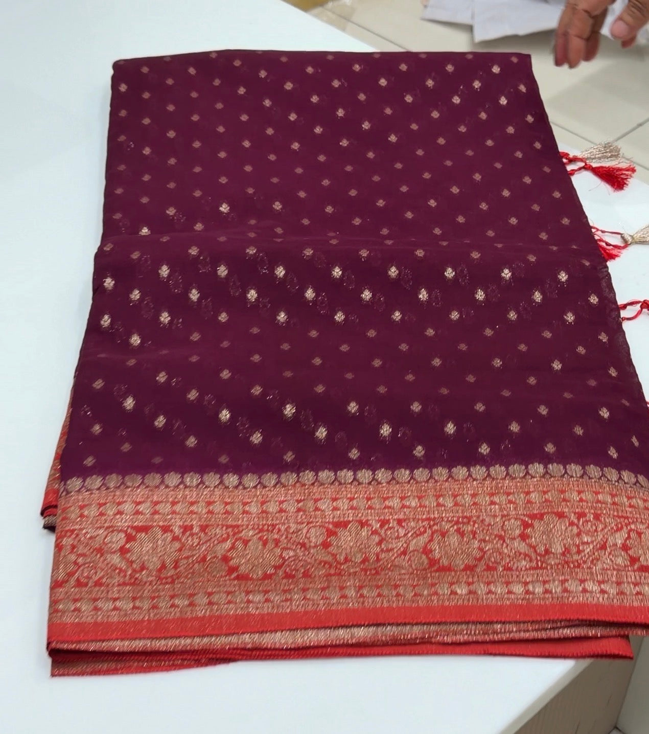 GEORGETTE BANARASI SAREES - IHA 34006