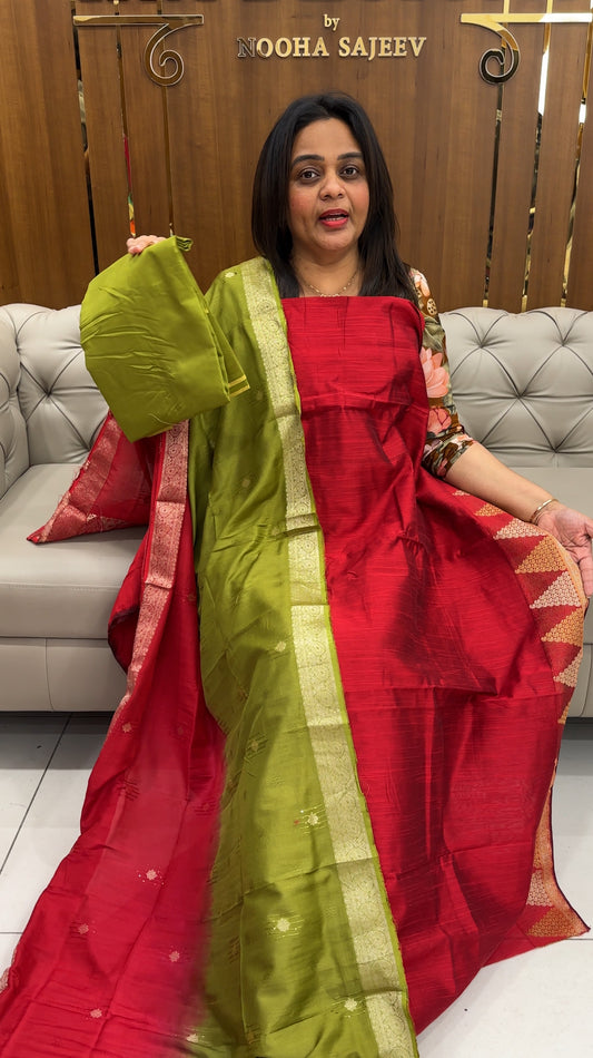 SILK COTTON UNSTITCHED SALWAR SUITS - IHA 25327