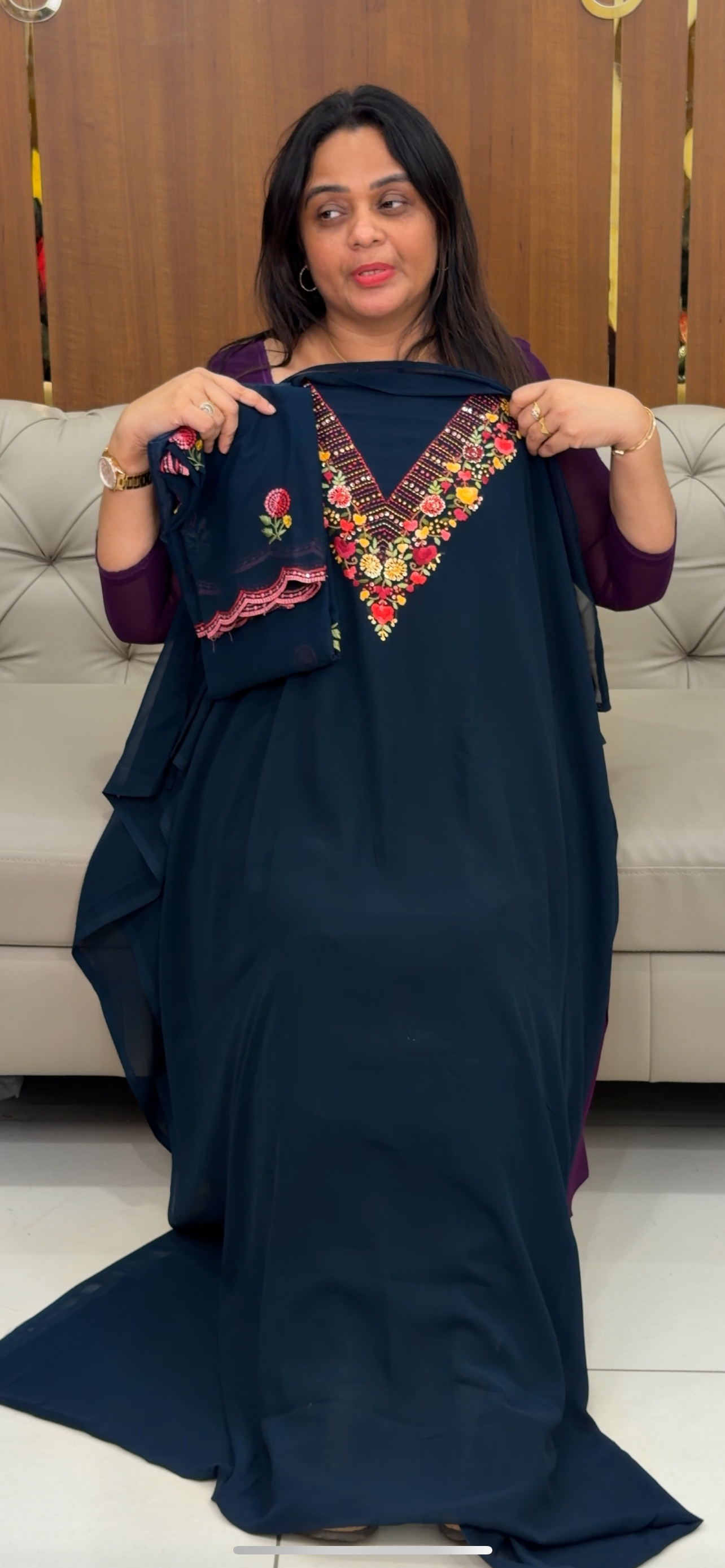 FAUX GEORGETTE UNSTITCHED SALWAR SUITS - IHA 29195