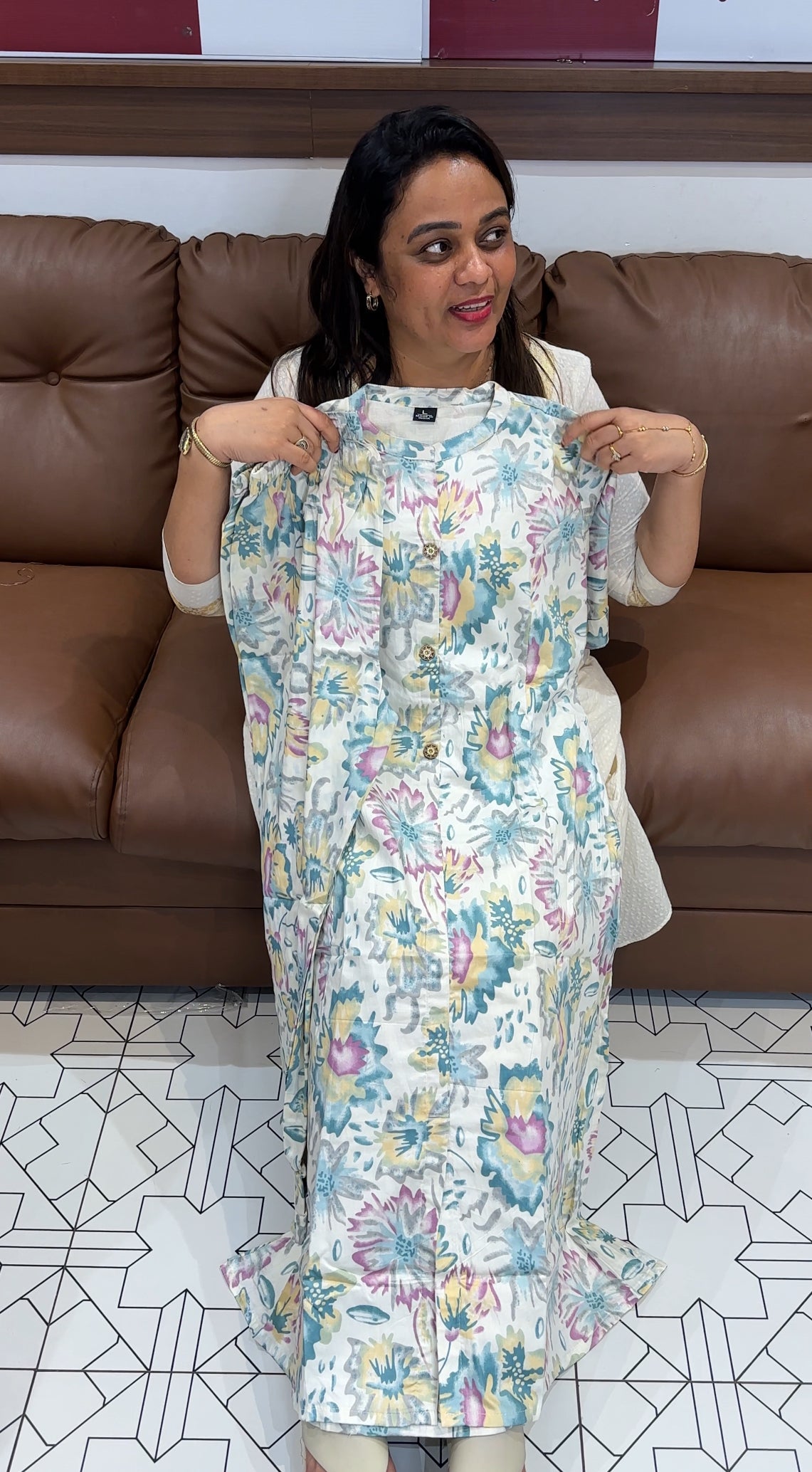 PRINTED COTTON TOP AND BOTTOM - IHA 24702
