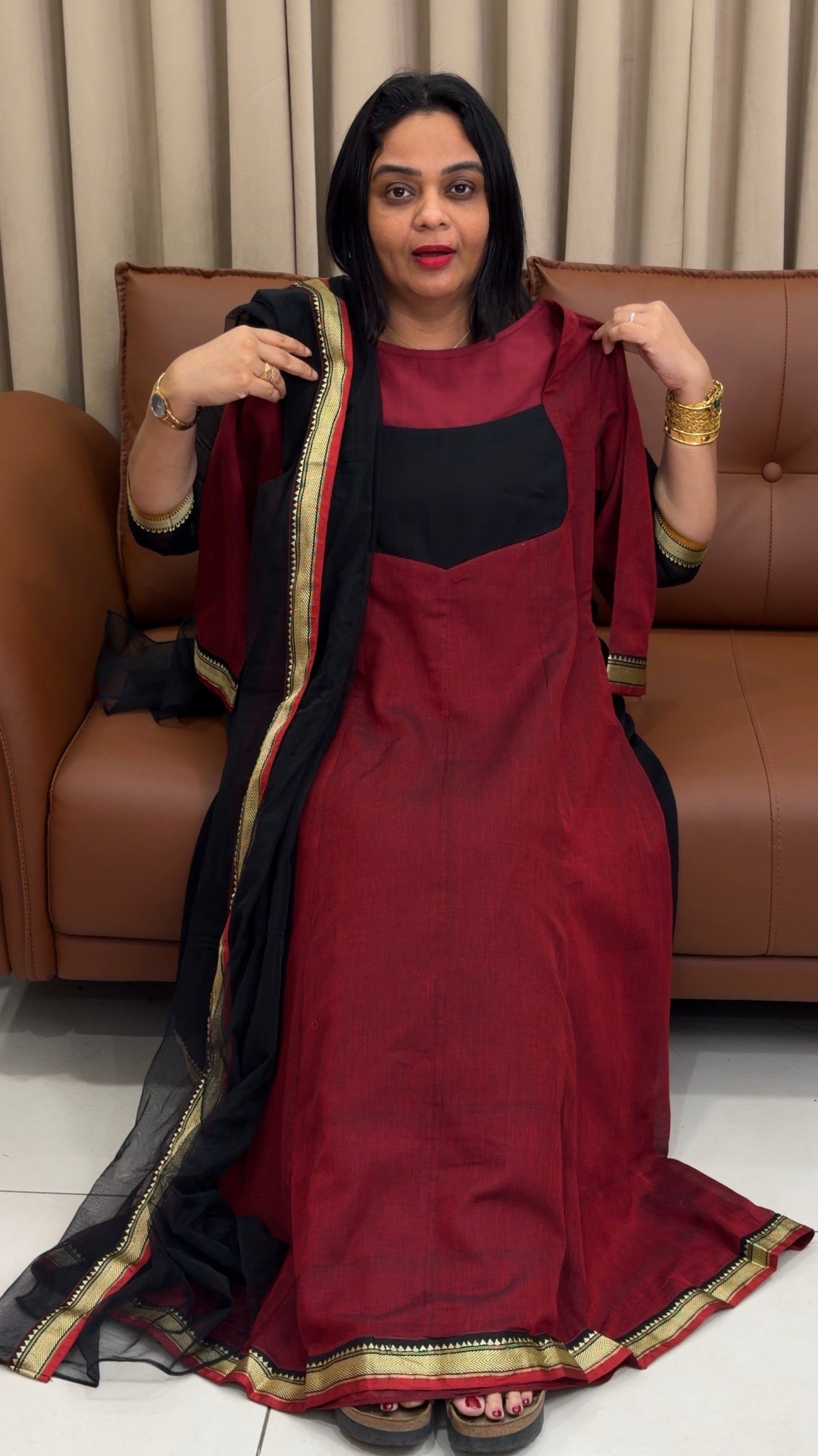 IHA'S IN-HOUSE ANARKALI TOP AND DUPATTA - IHA 33743