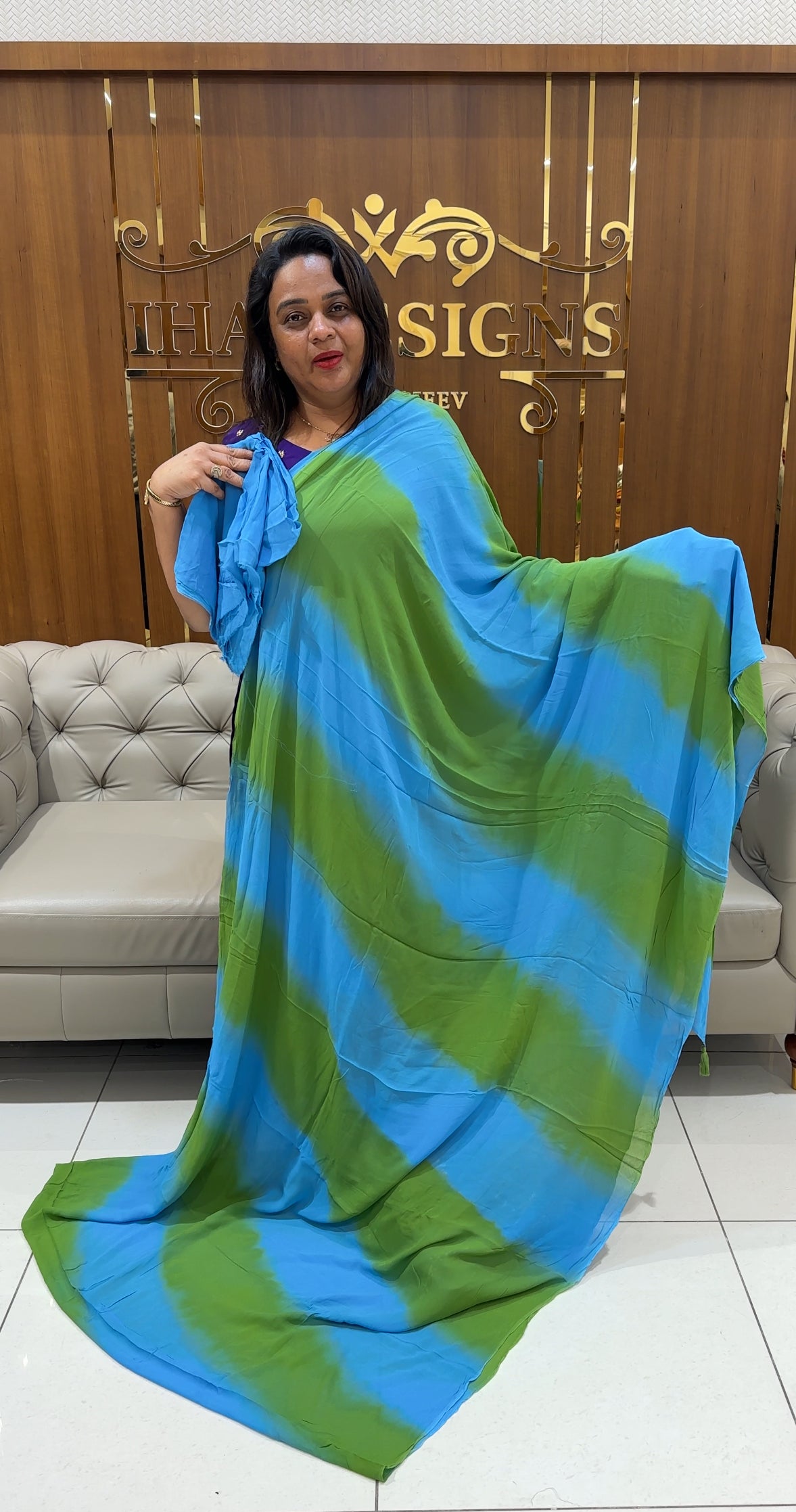 DOUBLE DYED SAREES - IHA 24955