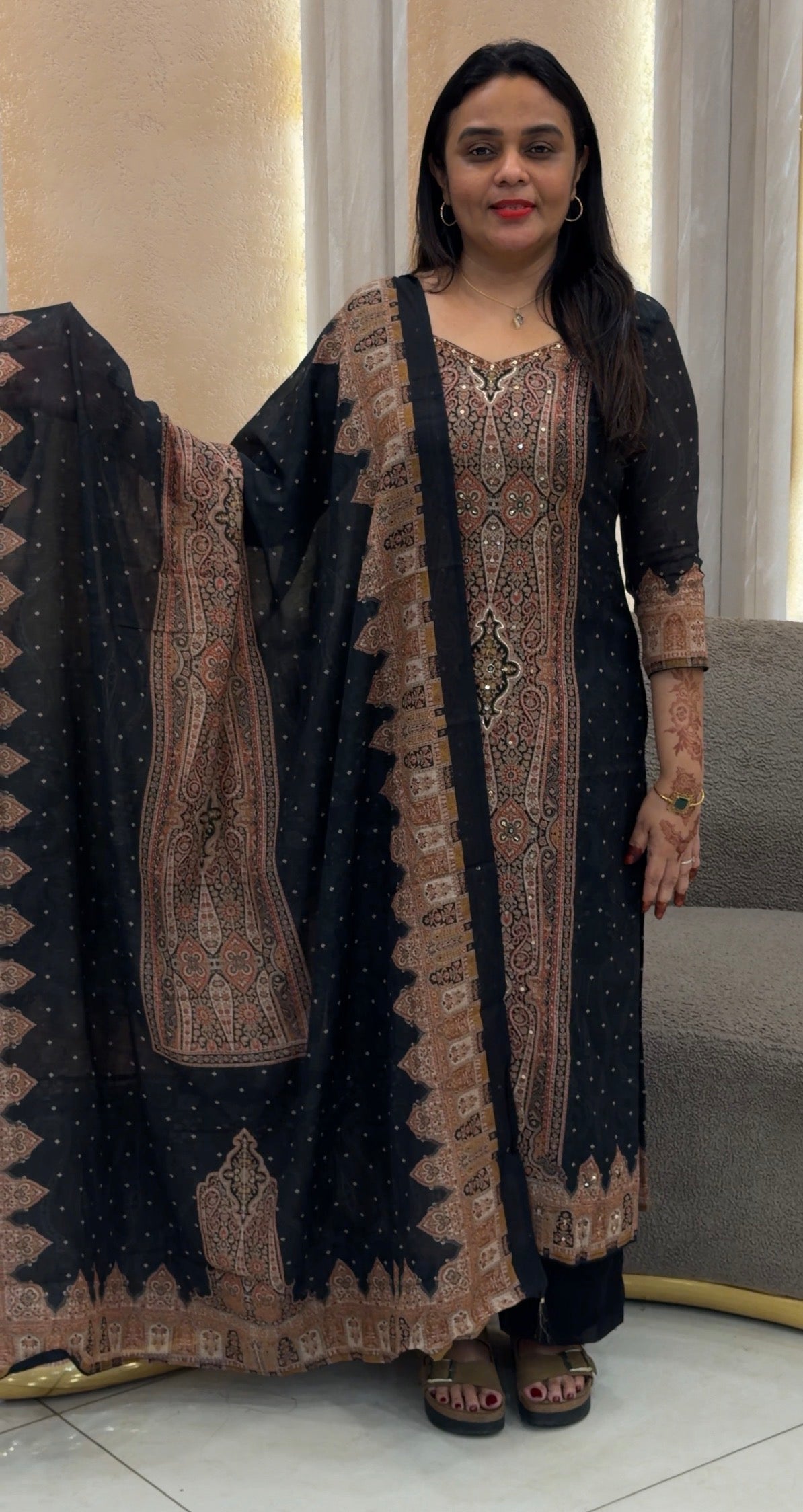 PRINTED MUL CHANDERI UNSTITCHED SALWAR SUITS - IHA 33304