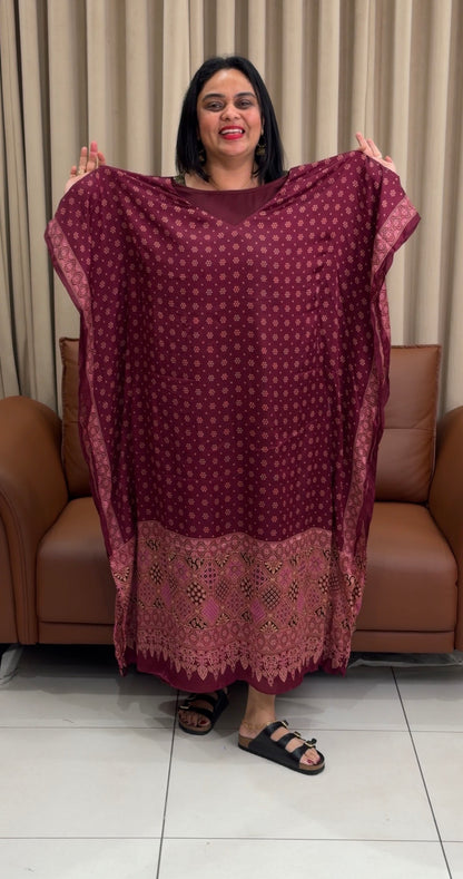 IHA'S IN-HOUSE AJRAKH PRINTED KAFTAN TOPS - IHA 33975