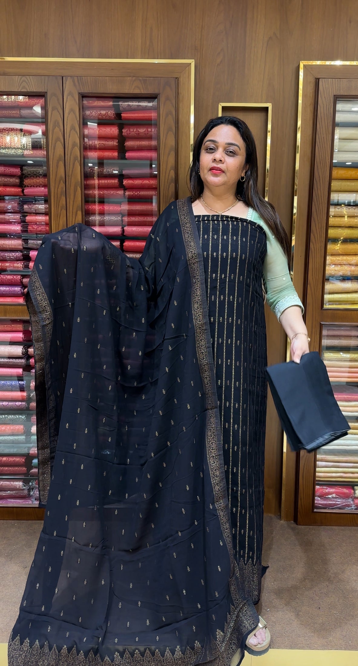 VISCOSE GEORGETTE UNSTITCHED SALWAR SUITS - IHA 22709