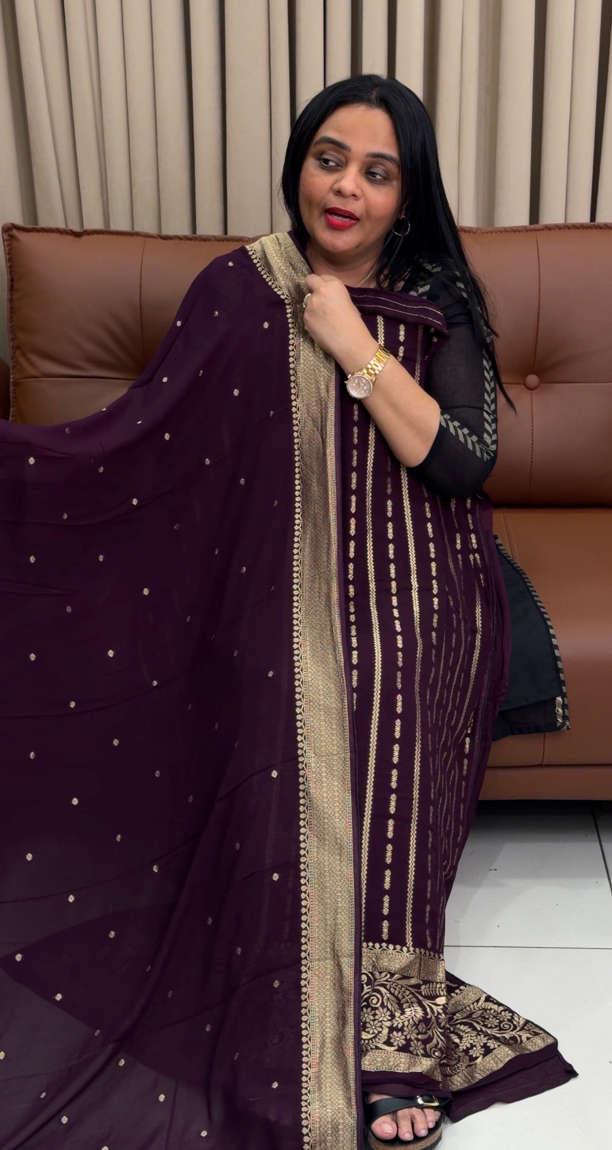 GEORGETTE BANARASI UNSTITCHED SALWAR SUITS  - IHA 34693