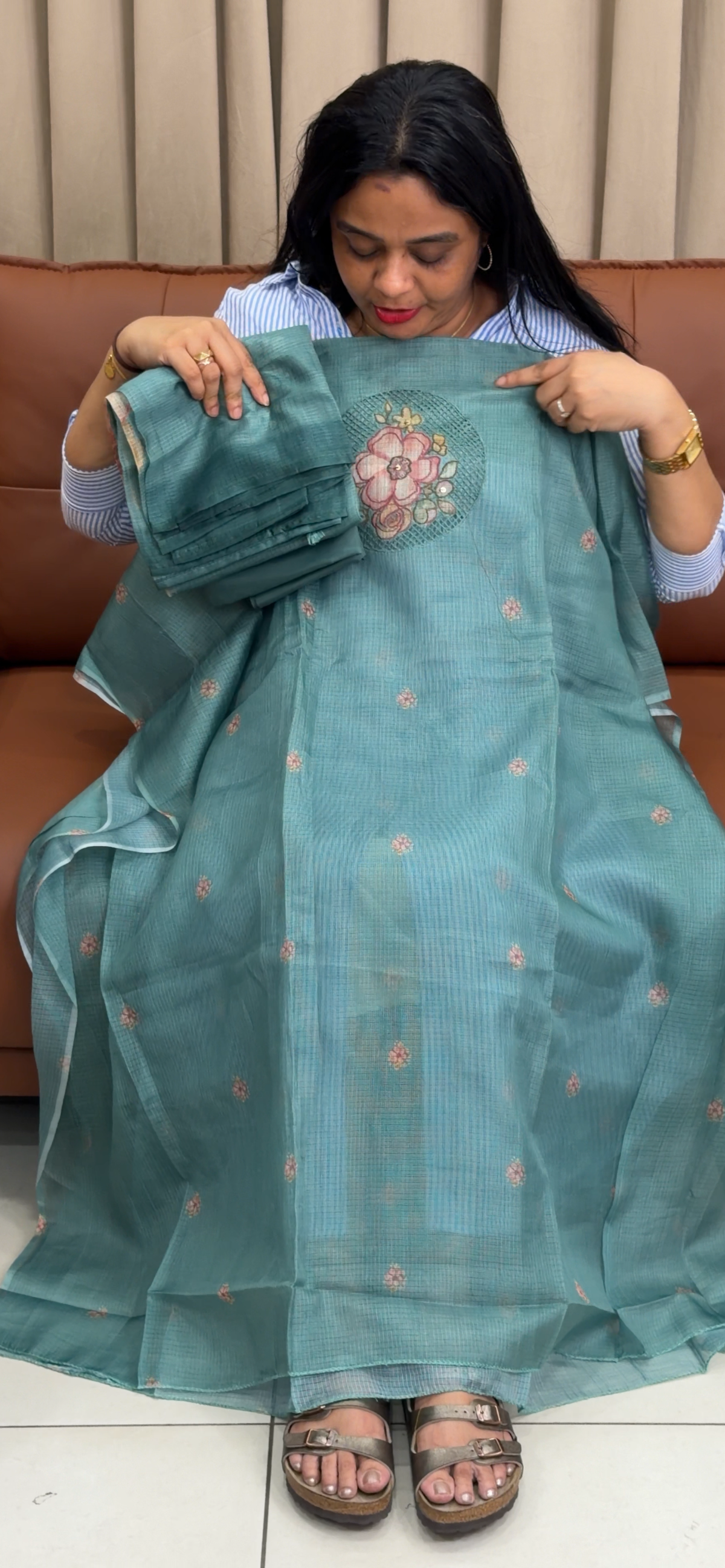 SILKY KOTA UNSTITCHED SALWAR SUITS - IHA 35906