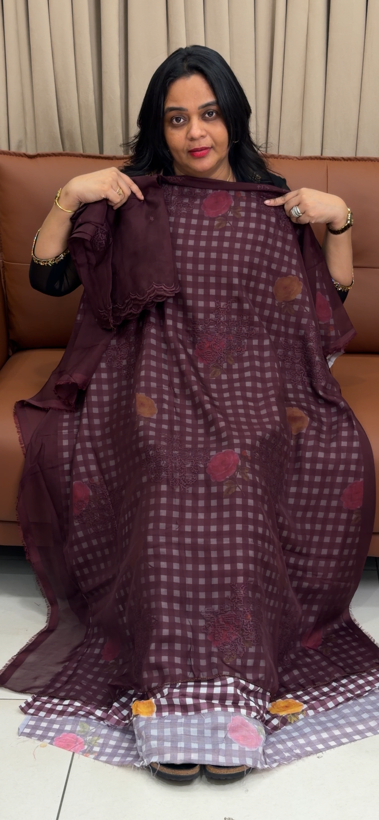 SOFT ORGANZA UNSTITCHED SALWAR SUITS - IHA 35041